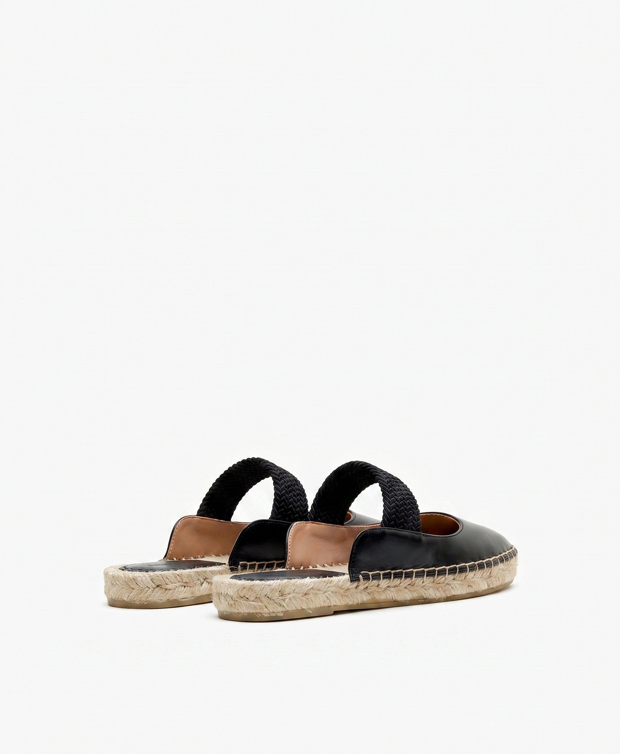 Siena Black Leather Flat Mules
