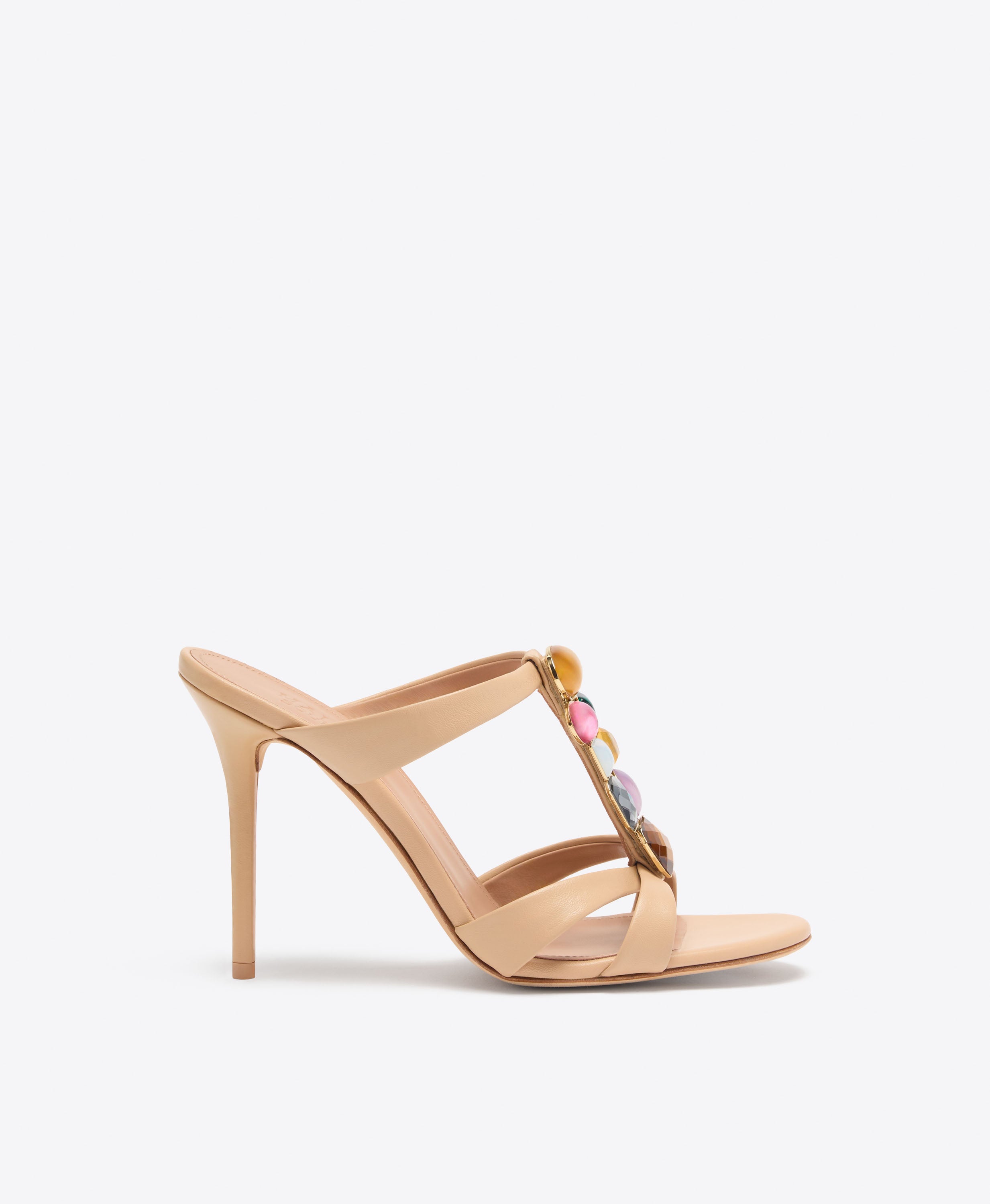 Simi 100 Buff Jewelled Heeled Sandals