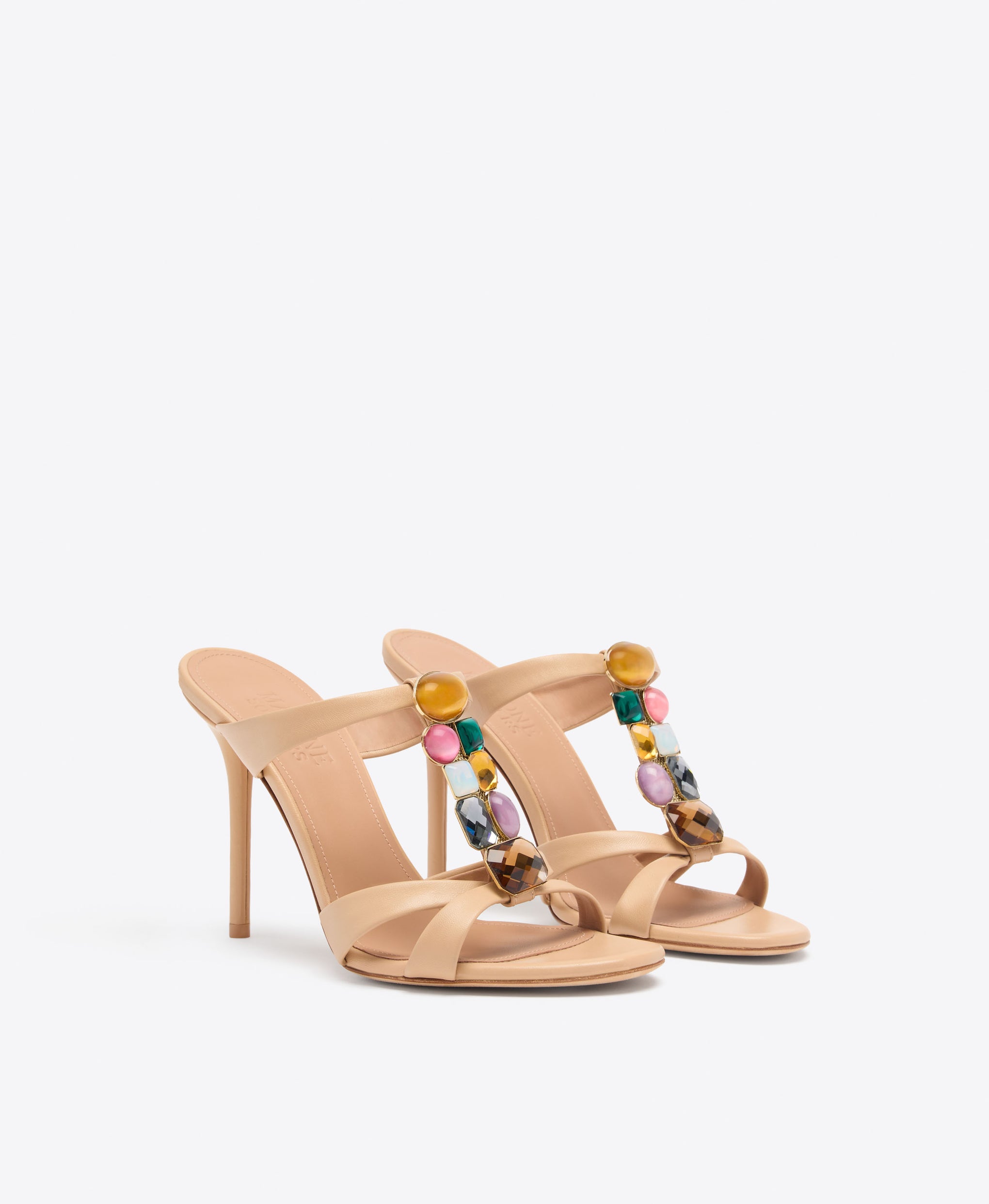 Simi 100 Buff Jewelled Heeled Sandals Malone Souliers
