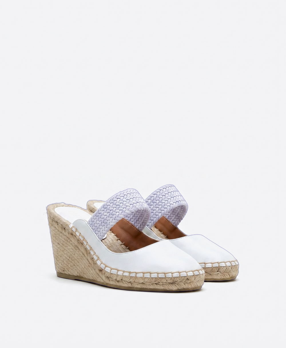 Siena 70 White Leather Wedges