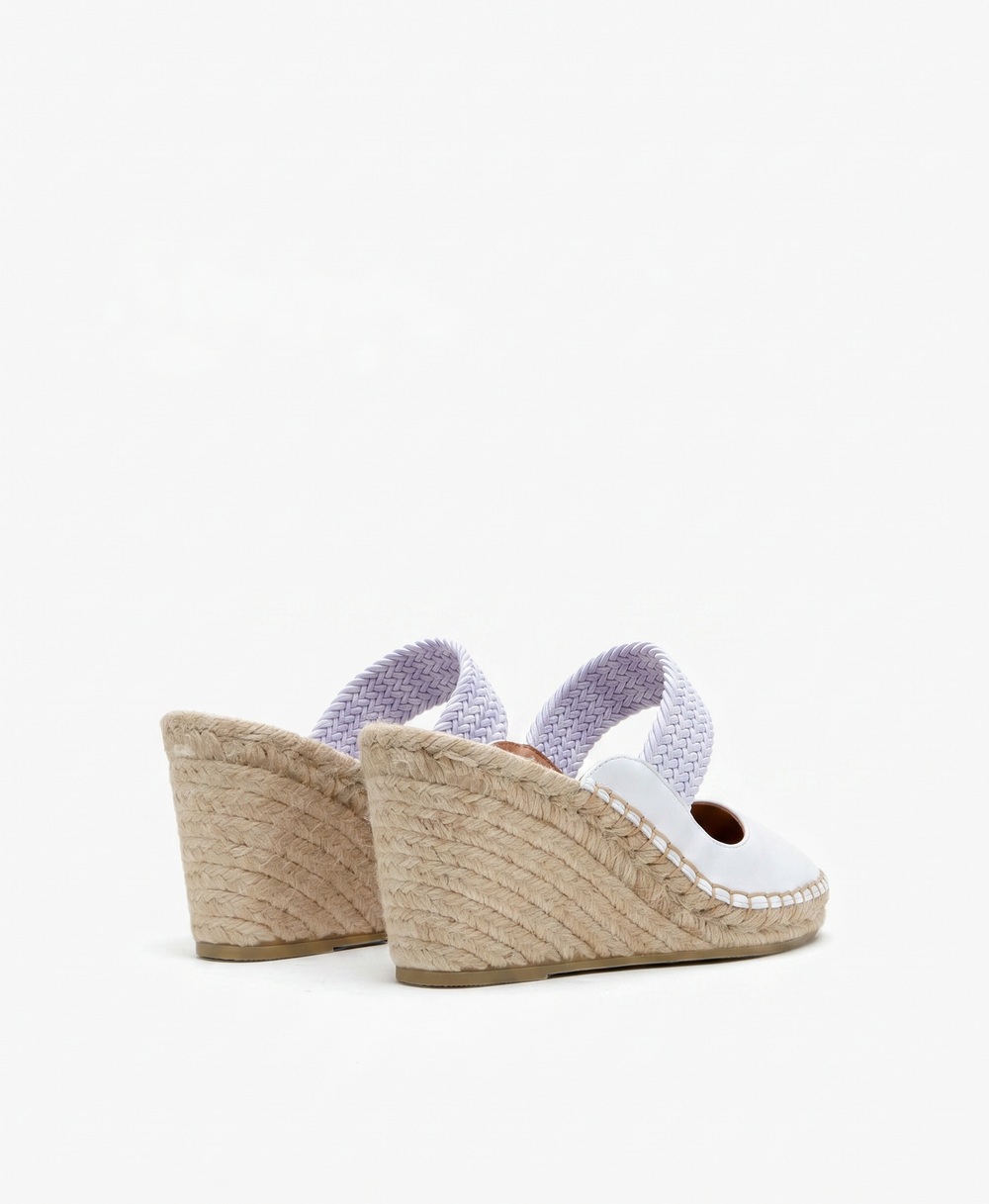 Siena 70 White Leather Wedges