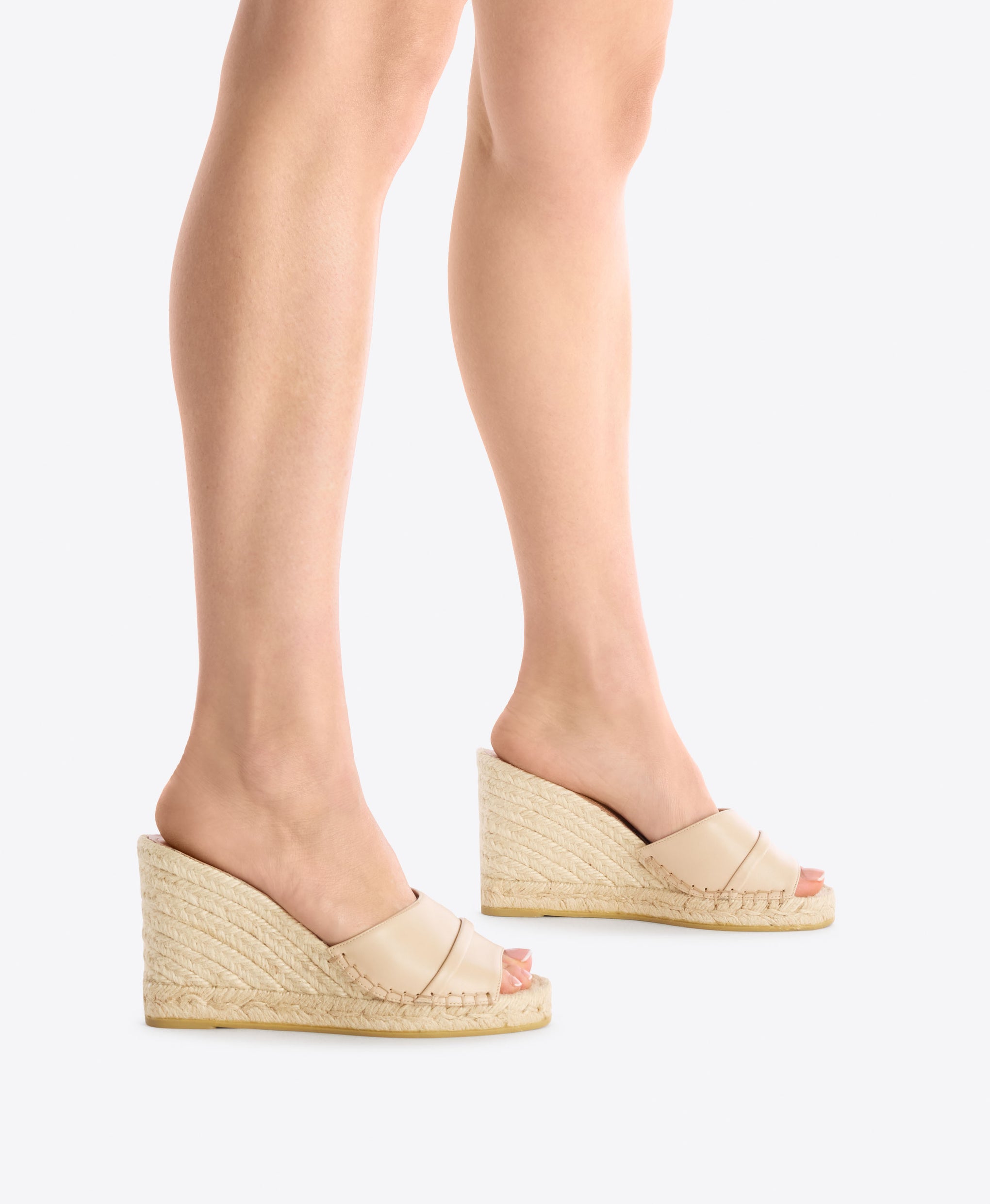 Soleil 85 Buff Leather Wedge Sandals Malone Souliers