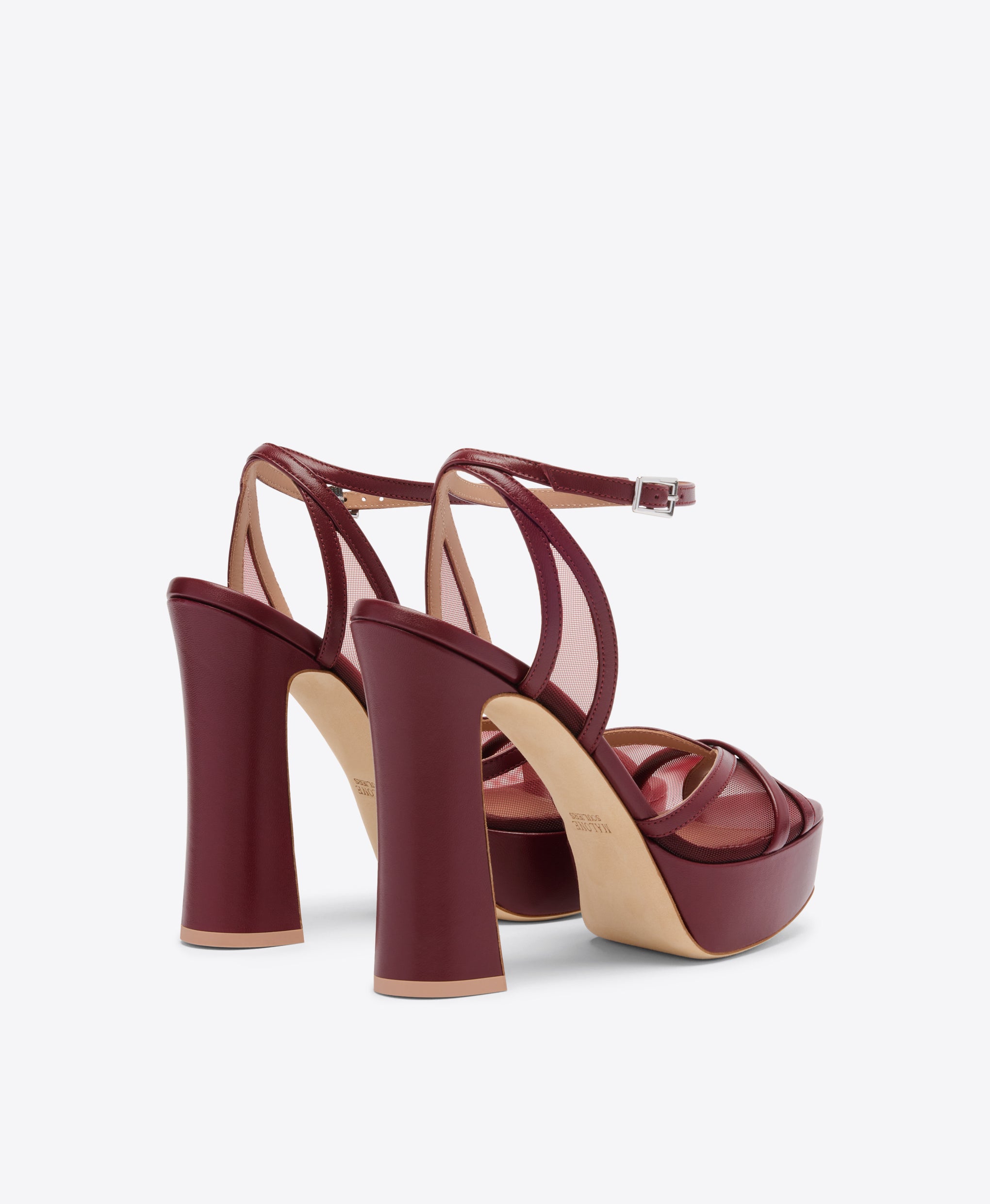 Sylvie 125 Red Mesh Platform Sandals Malone Souliers
