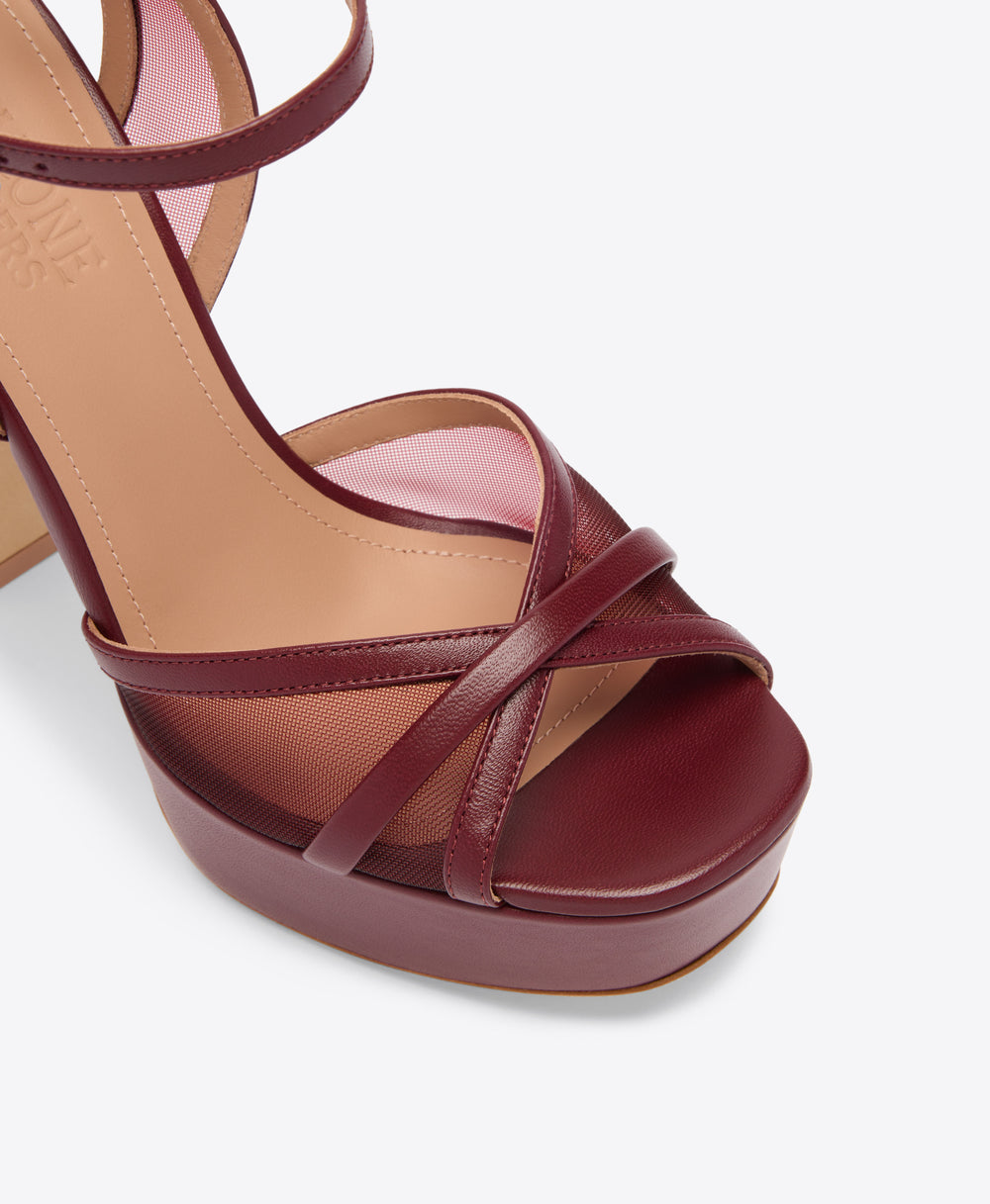 Sylvie 125 Red Mesh Platform Sandals Malone Souliers