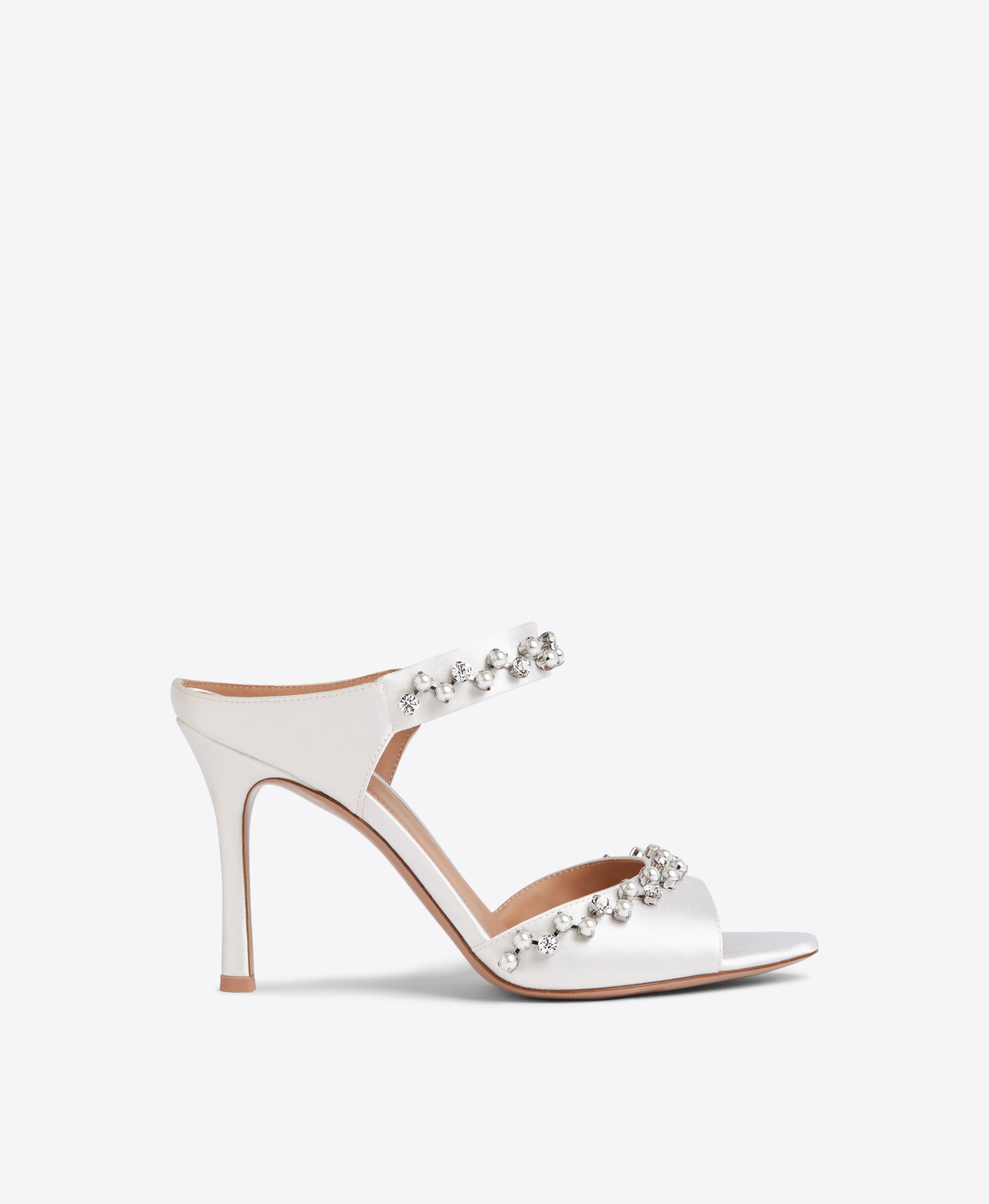 Charlotte Mills Lau Leather Block Heel Wedding Shoes, Ivory Pearl at John  Lewis & Partners