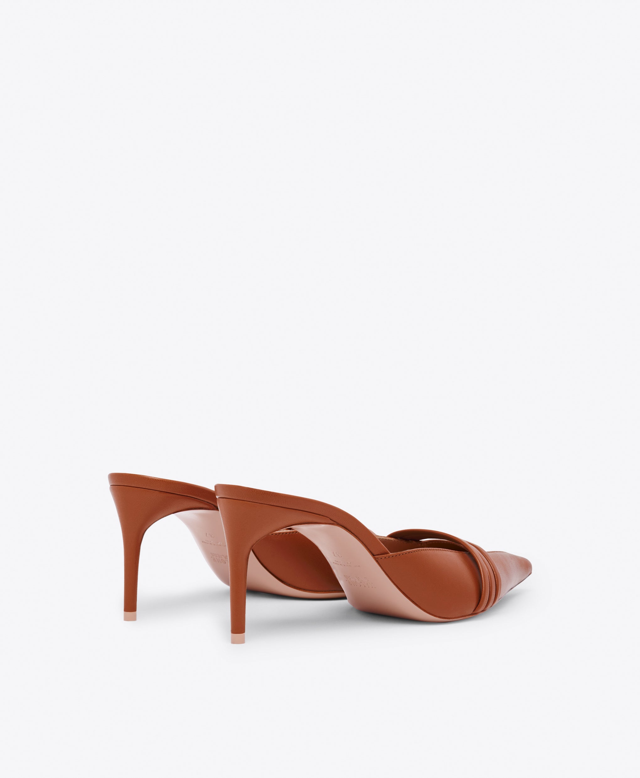 Taron 70 Tan Leather Mules with White Accent Malone Souliers
