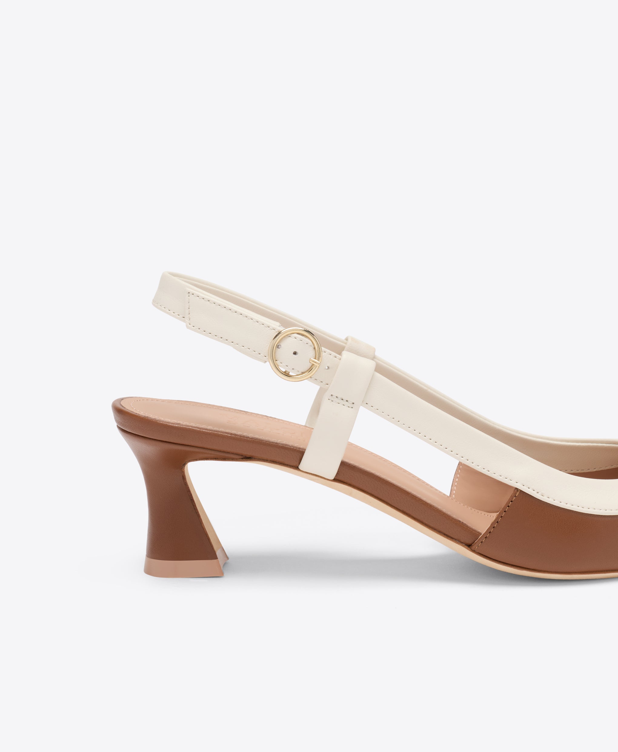 Tate 45 Brown Leather Heeled Slingbacks  Malone Souliers