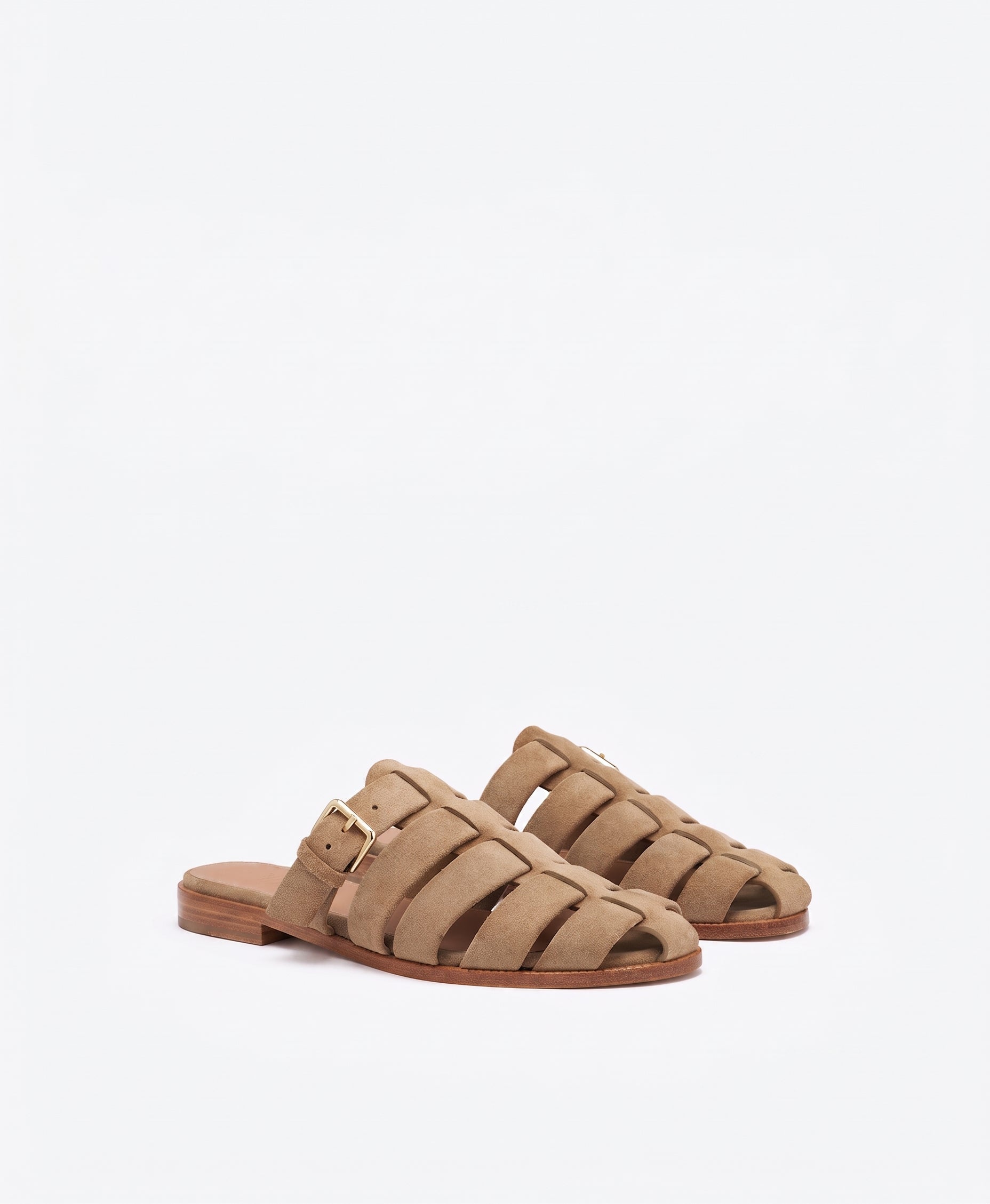 Theresa Taupe Suede Flat Mules Malone Souliers