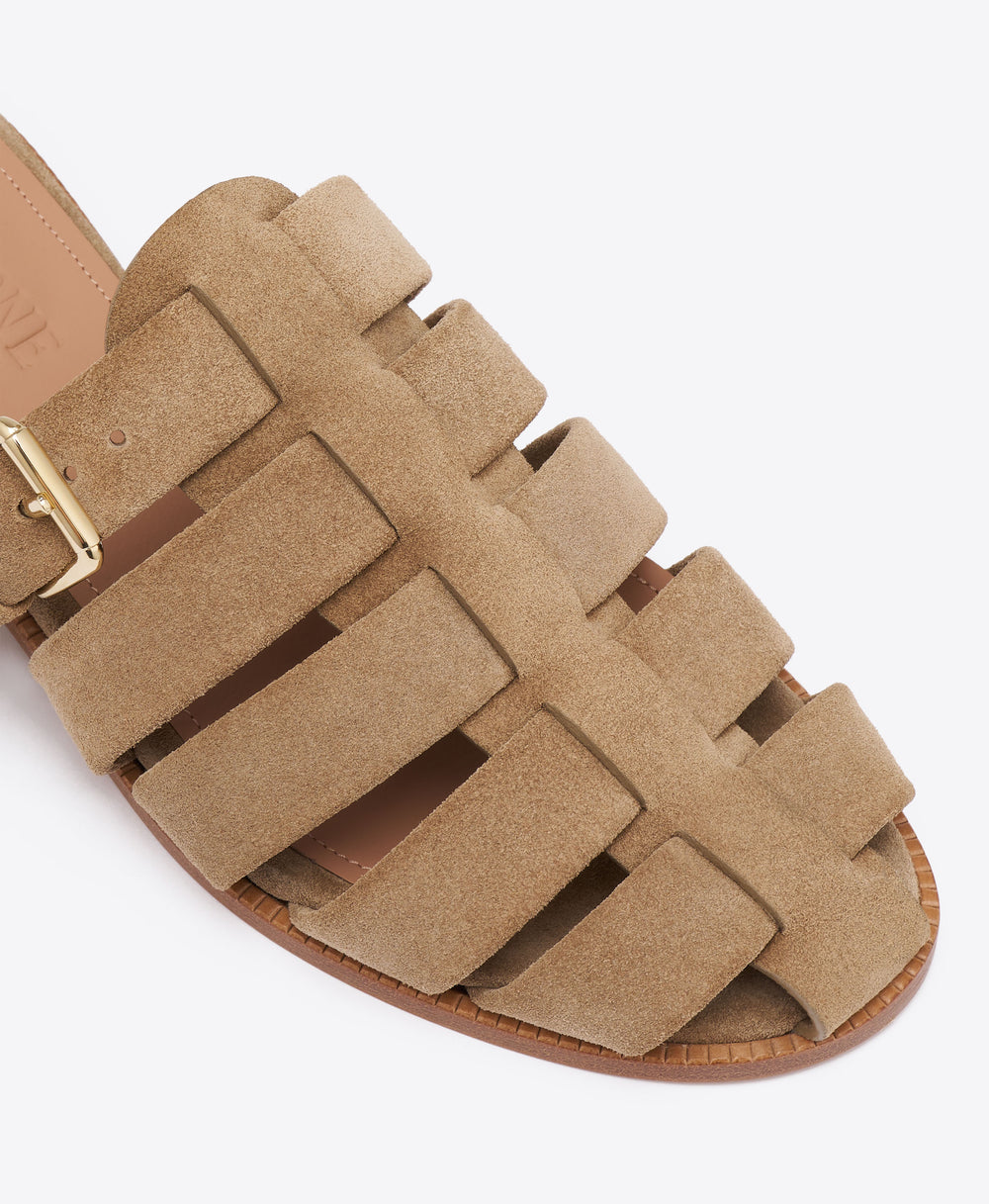 Theresa Taupe Suede Flat Mules Malone Souliers