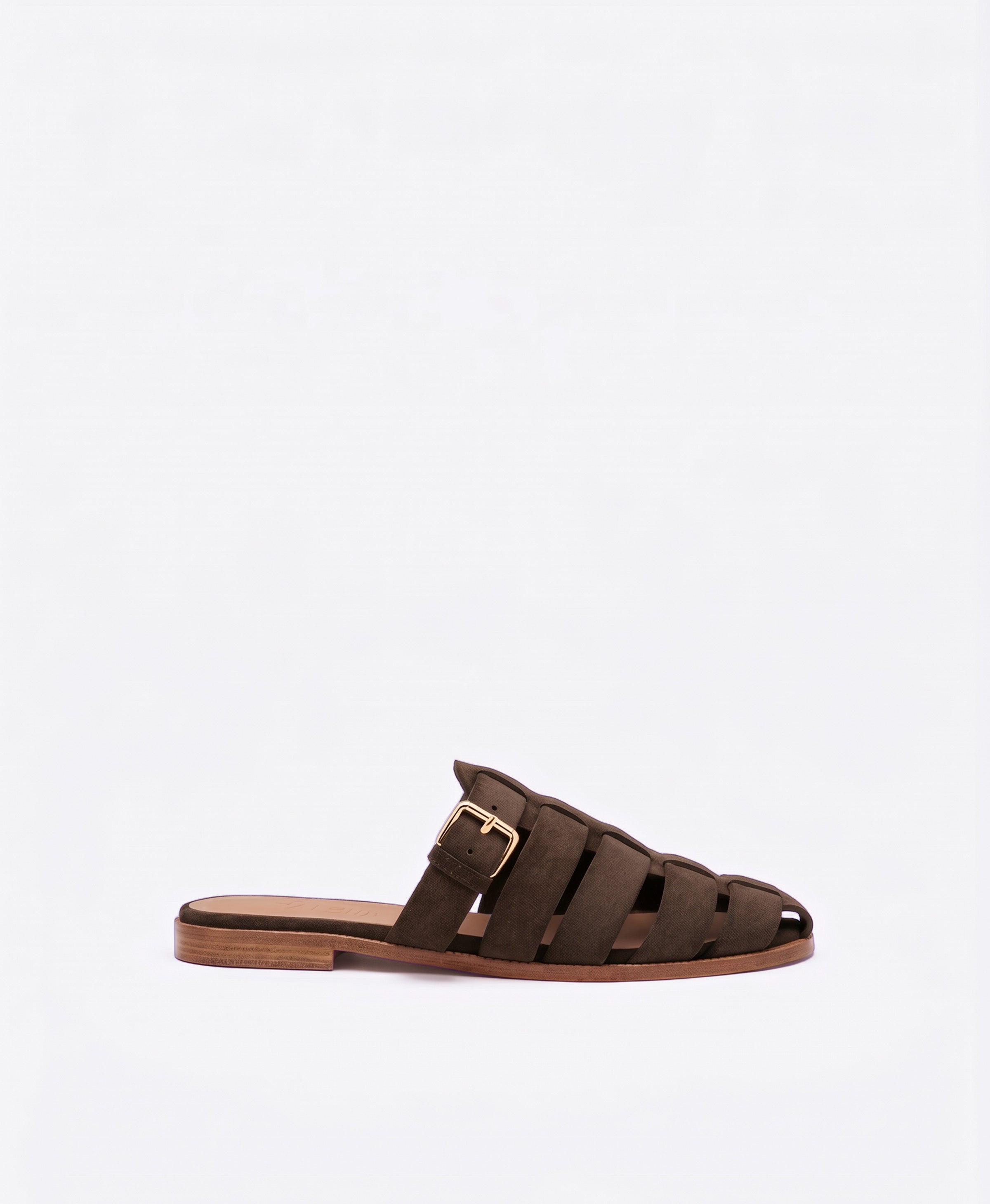 Theresa Dark Suede Flat Mules