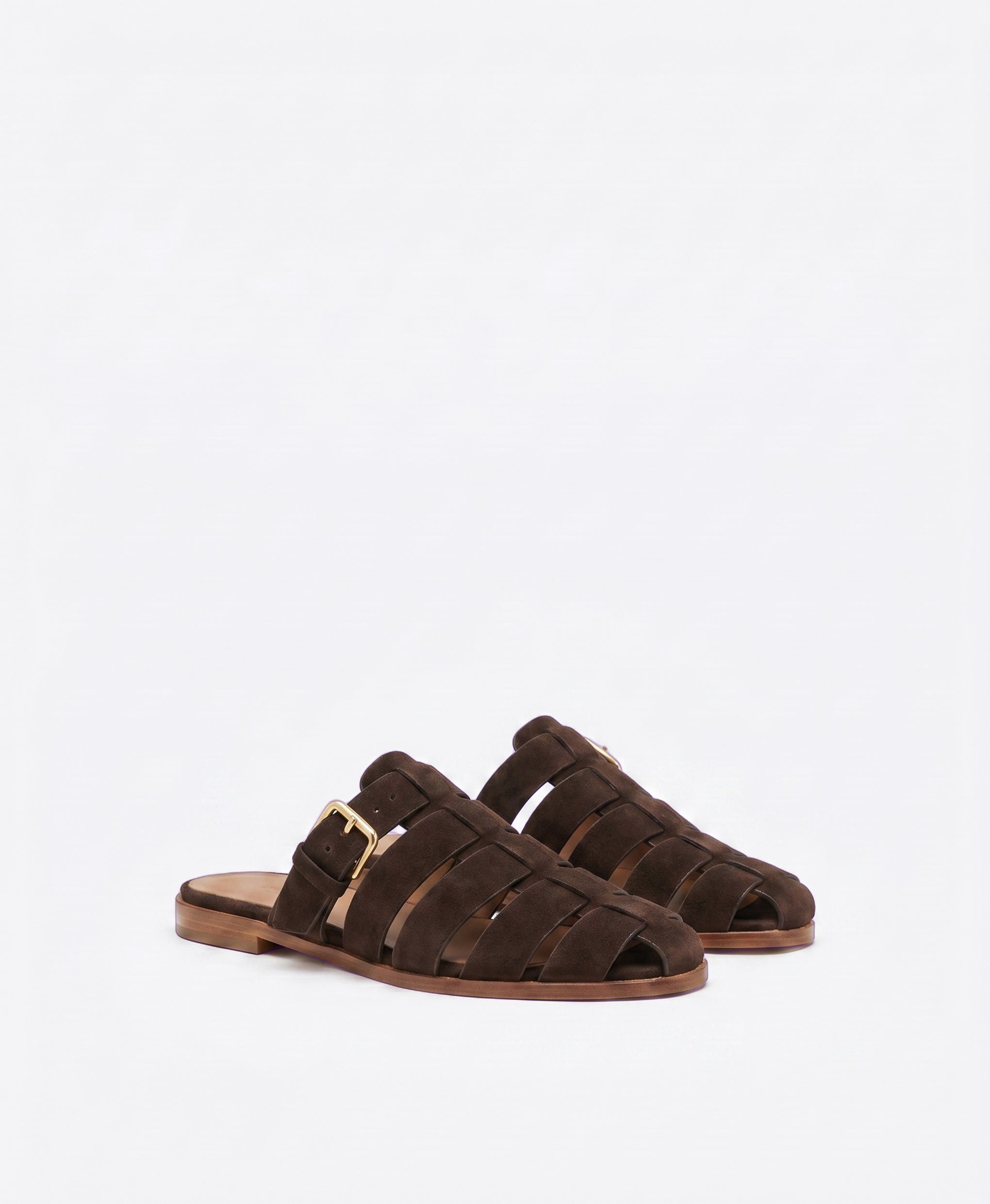 Theresa Dark Brown Suede Flat Mules