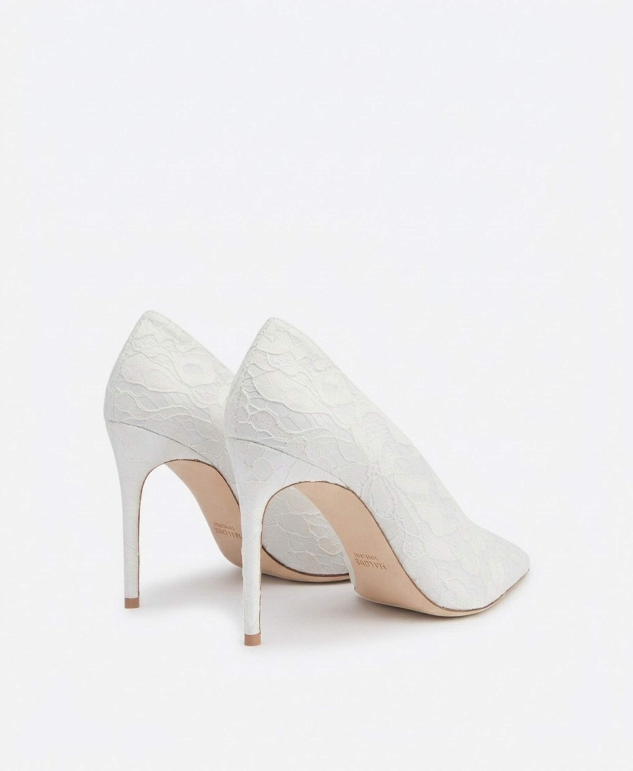 Tippi 90 White Lace Gloss Pumps