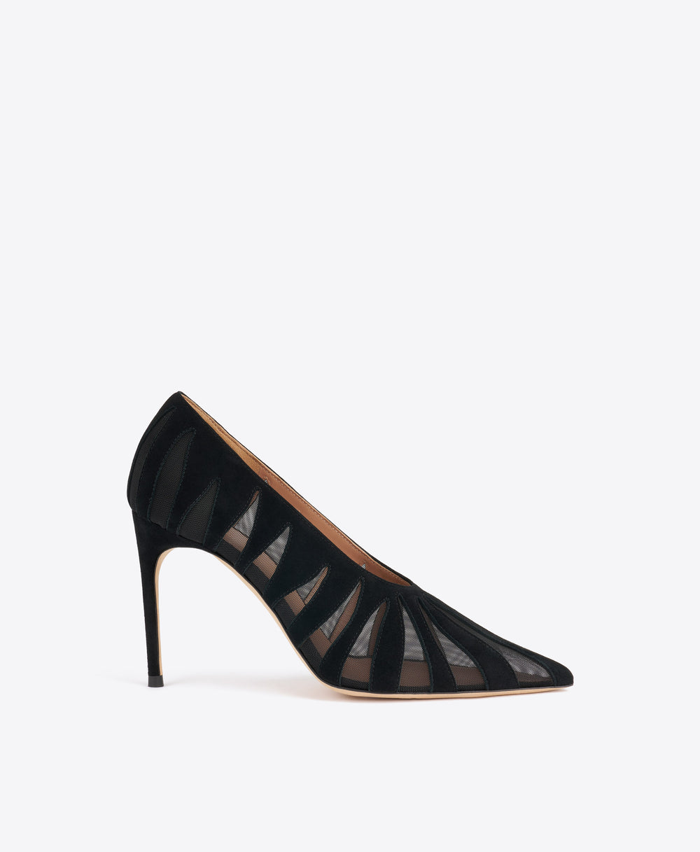 Tippi 90 Black Suede Pumps