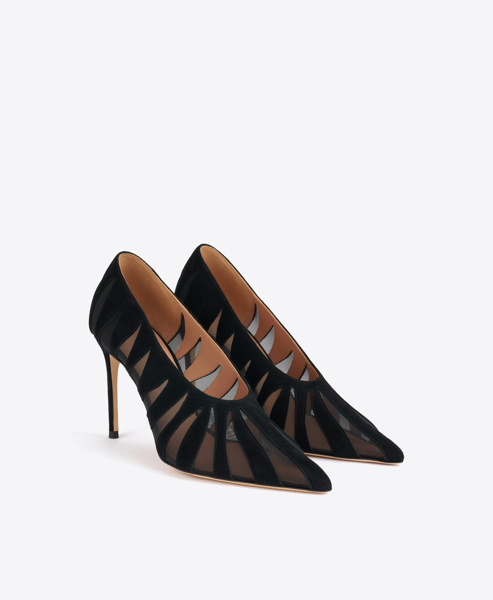 Tippi 90 Black Suede Pumps