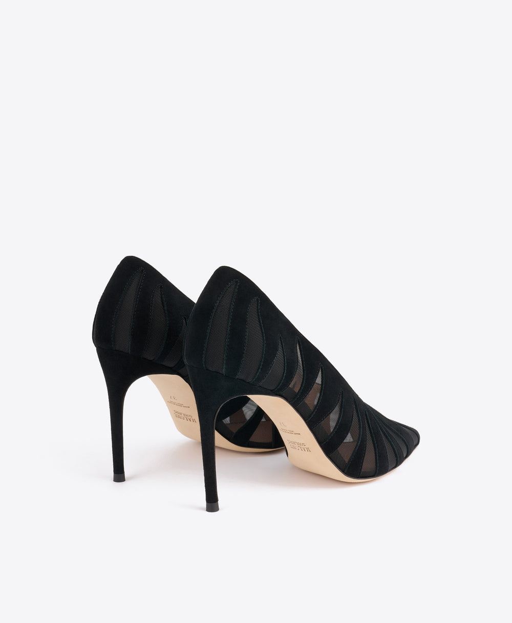 Tippi 90 Black Suede Pumps