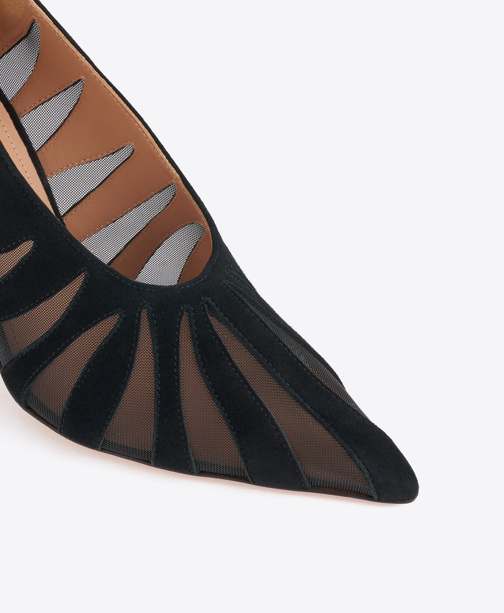 Tippi 90 Black Suede Pumps