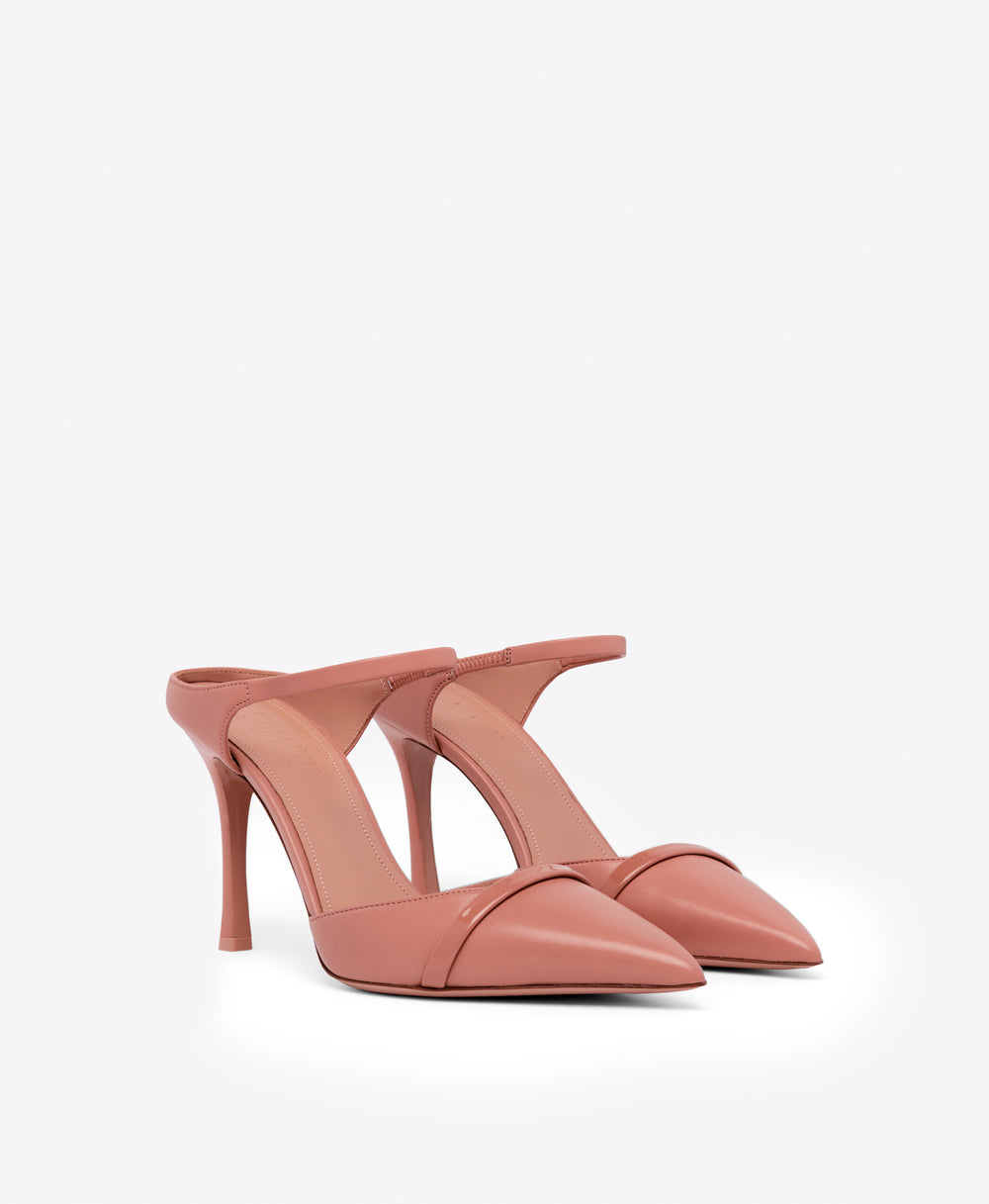 Uma 90 Deep Blush Leather Pointed Toe Mules Malone Souliers