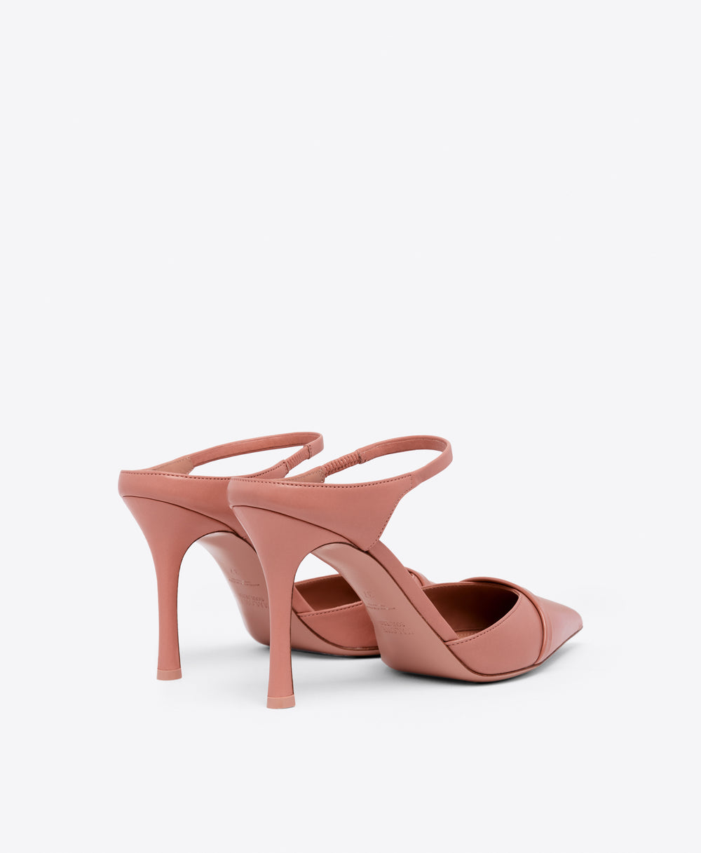 Uma 90 Deep Blush Leather Pointed Toe Mules Malone Souliers