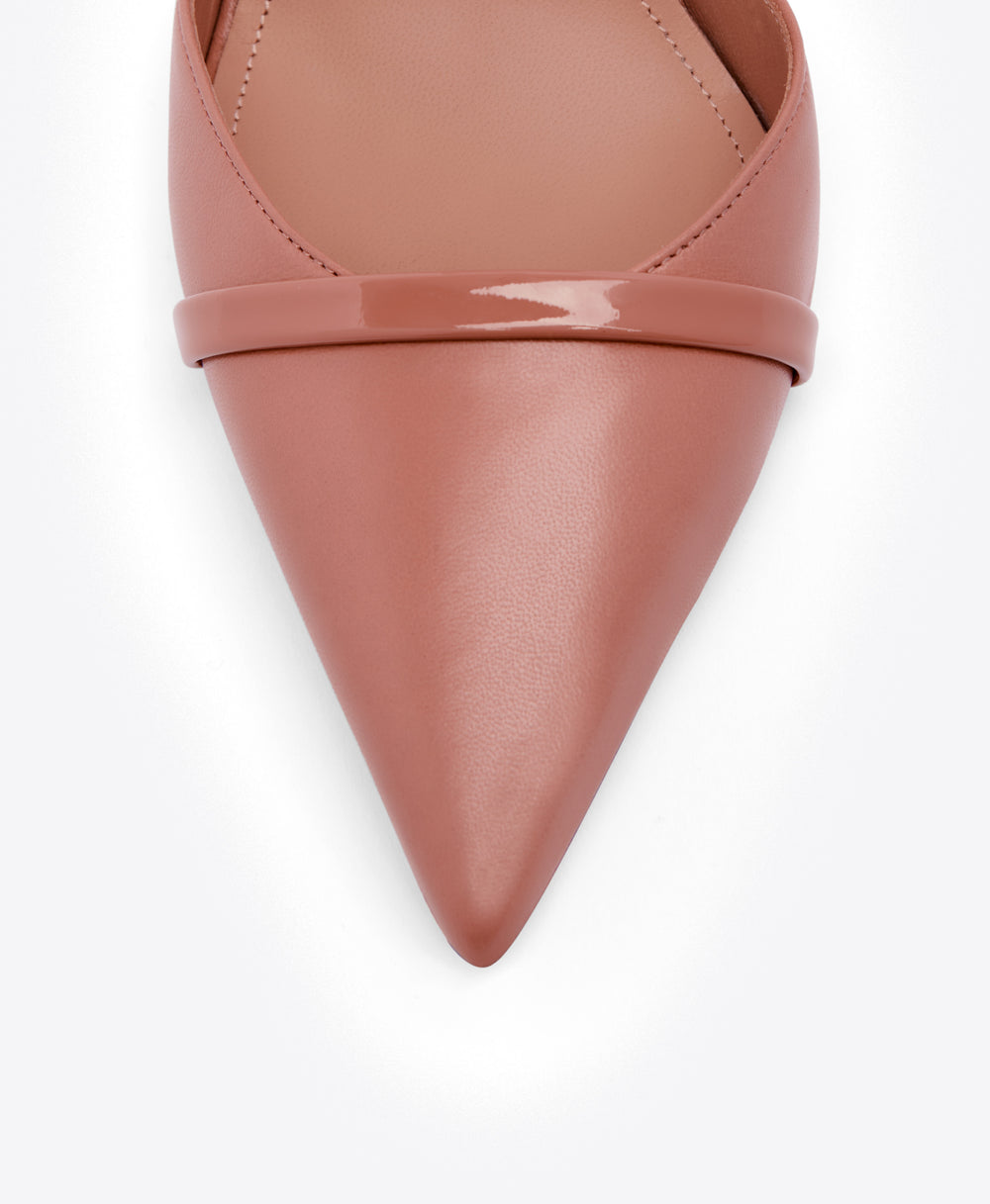 Uma 90 Deep Blush Leather Pointed Toe Mules Malone Souliers