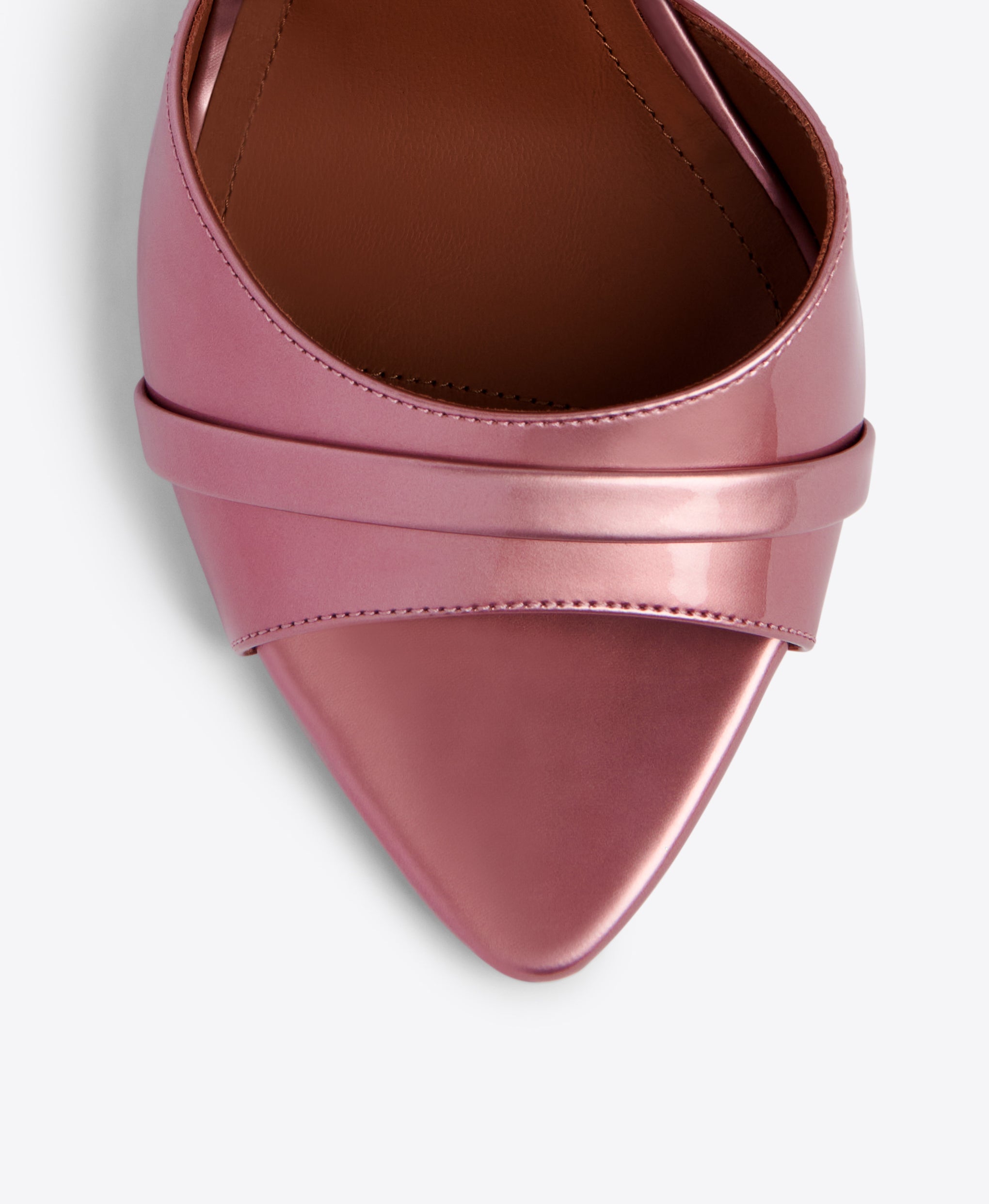 Malone Souliers Una 90mm Pink Metallic Patent Heeled Sandals