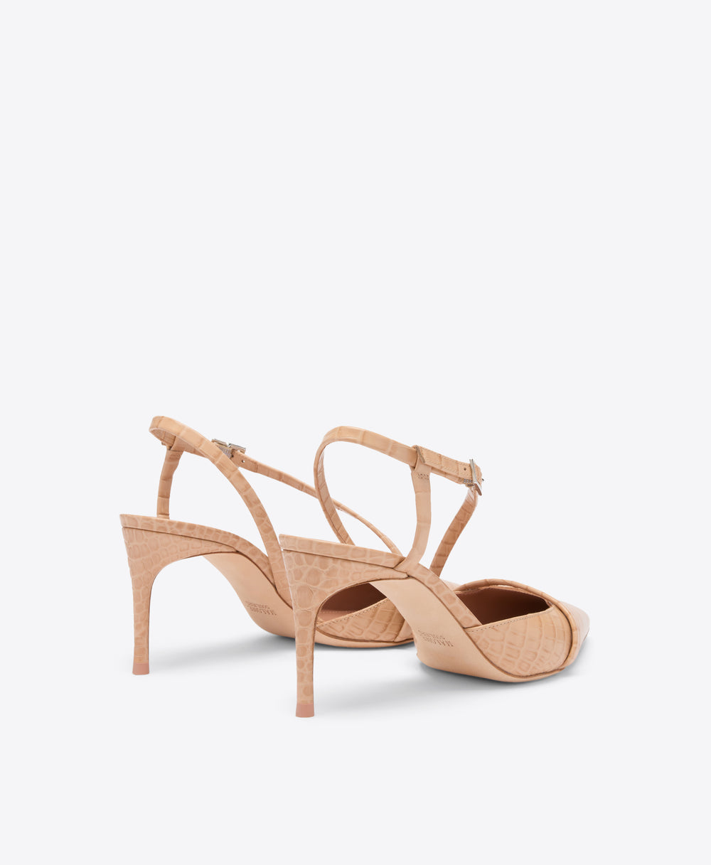 Valeria 70 Buff Embossed Slingbacks Malone Souliers
