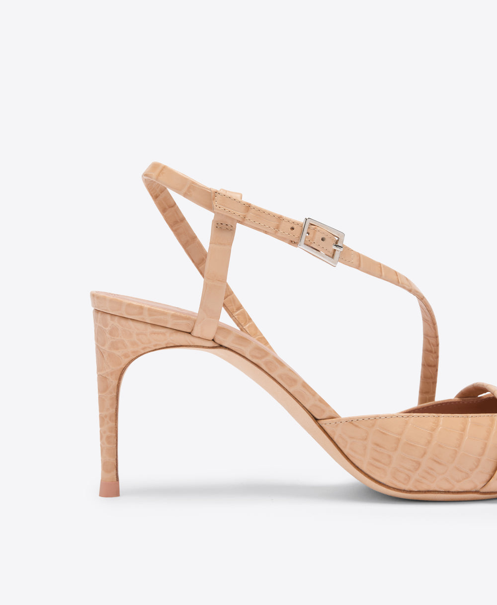 Valeria 70 Buff Embossed Slingbacks Malone Souliers