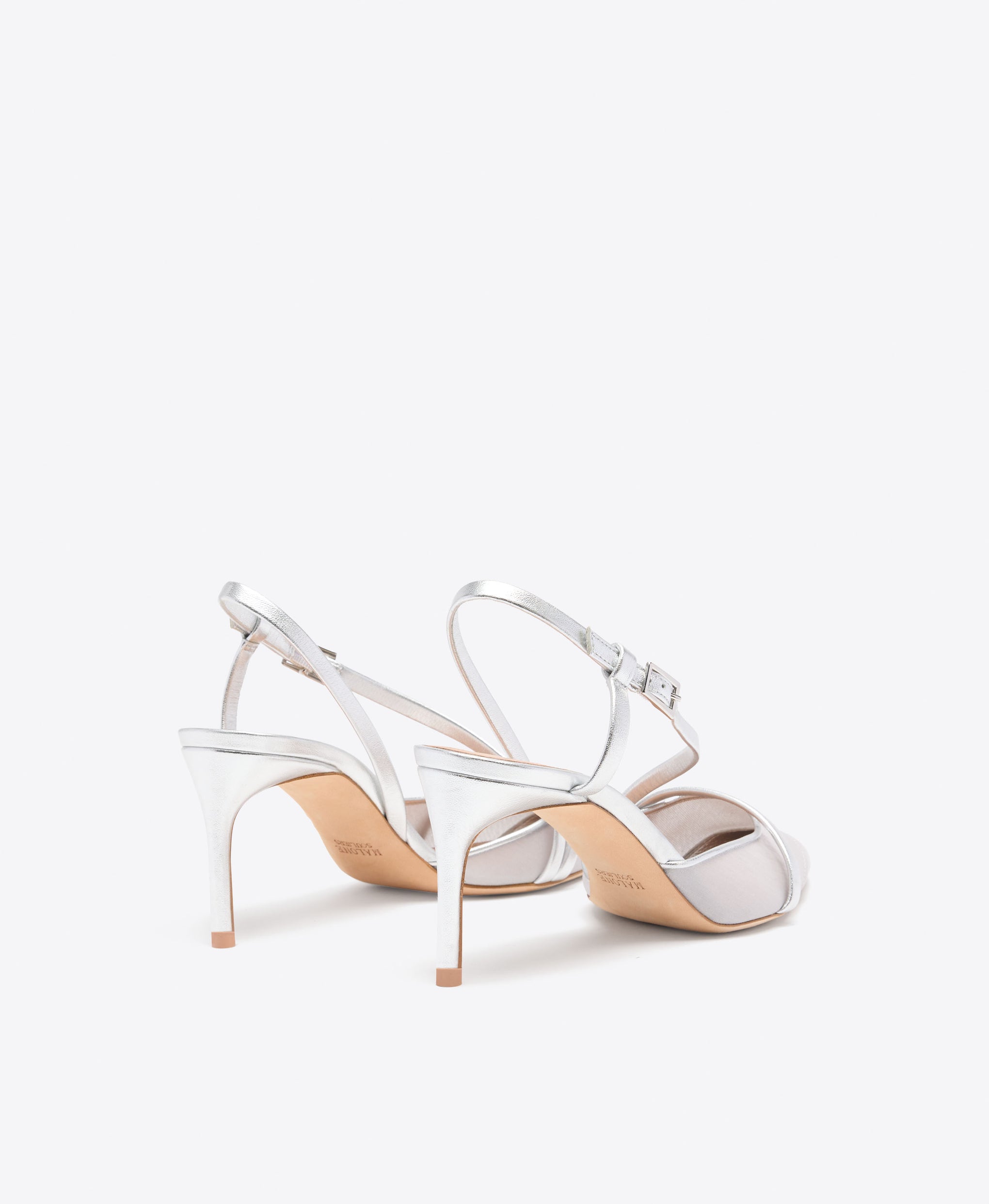 Valeria 70 Silver Shimmer Slingback Pumps Malone Souliers