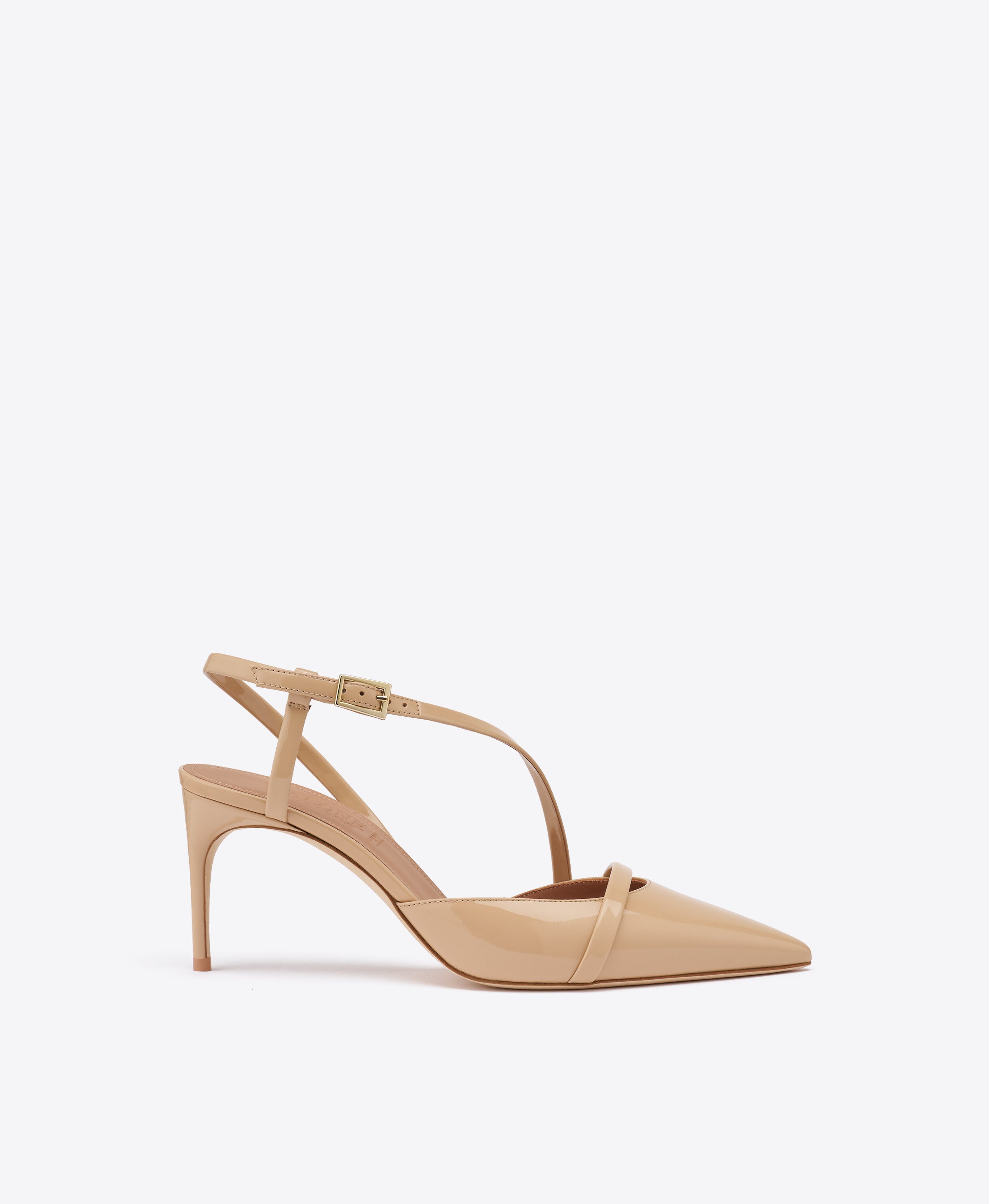 Valeria 70 Buff Patent Slingbacks