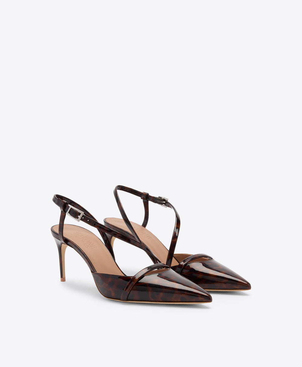 Valeria 70 Leopard Patent Slingbacks Malone Souliers