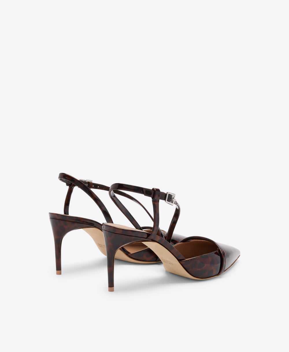 Valeria 70 Leopard Patent Slingbacks Malone Souliers