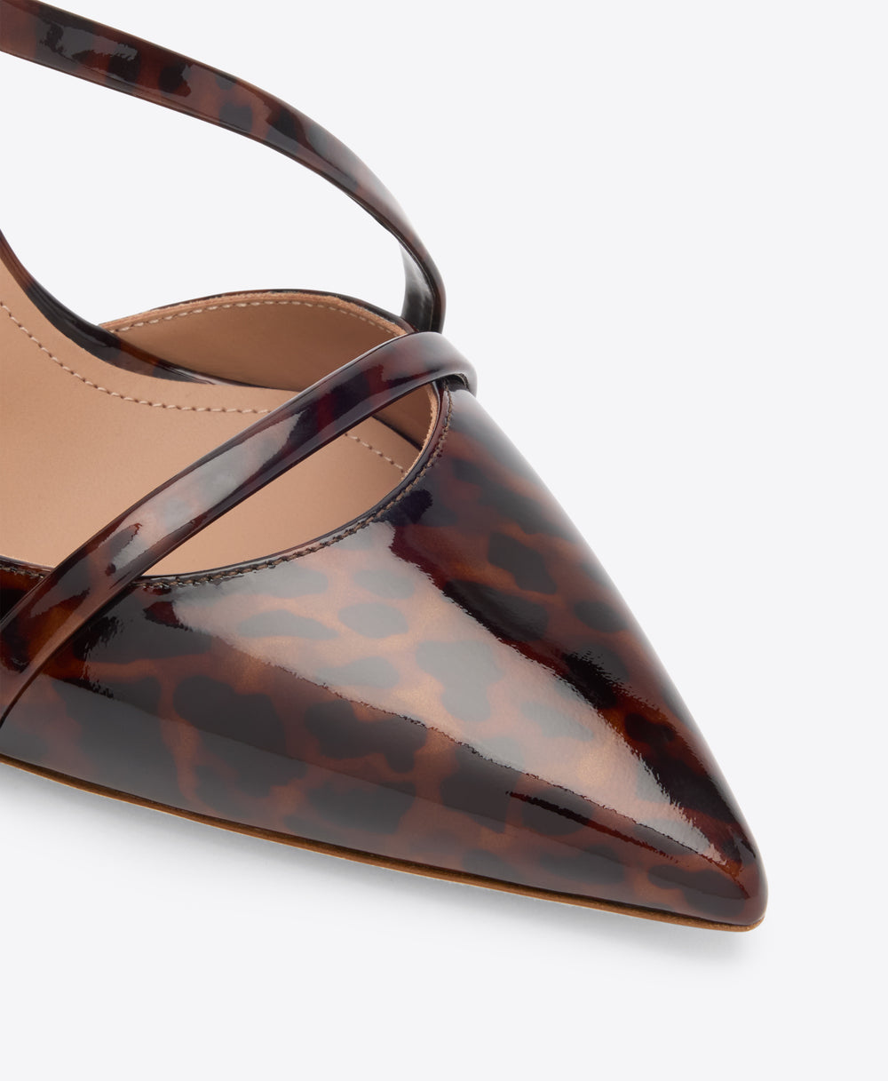 Valeria 70 Leopard Patent Slingbacks Malone Souliers