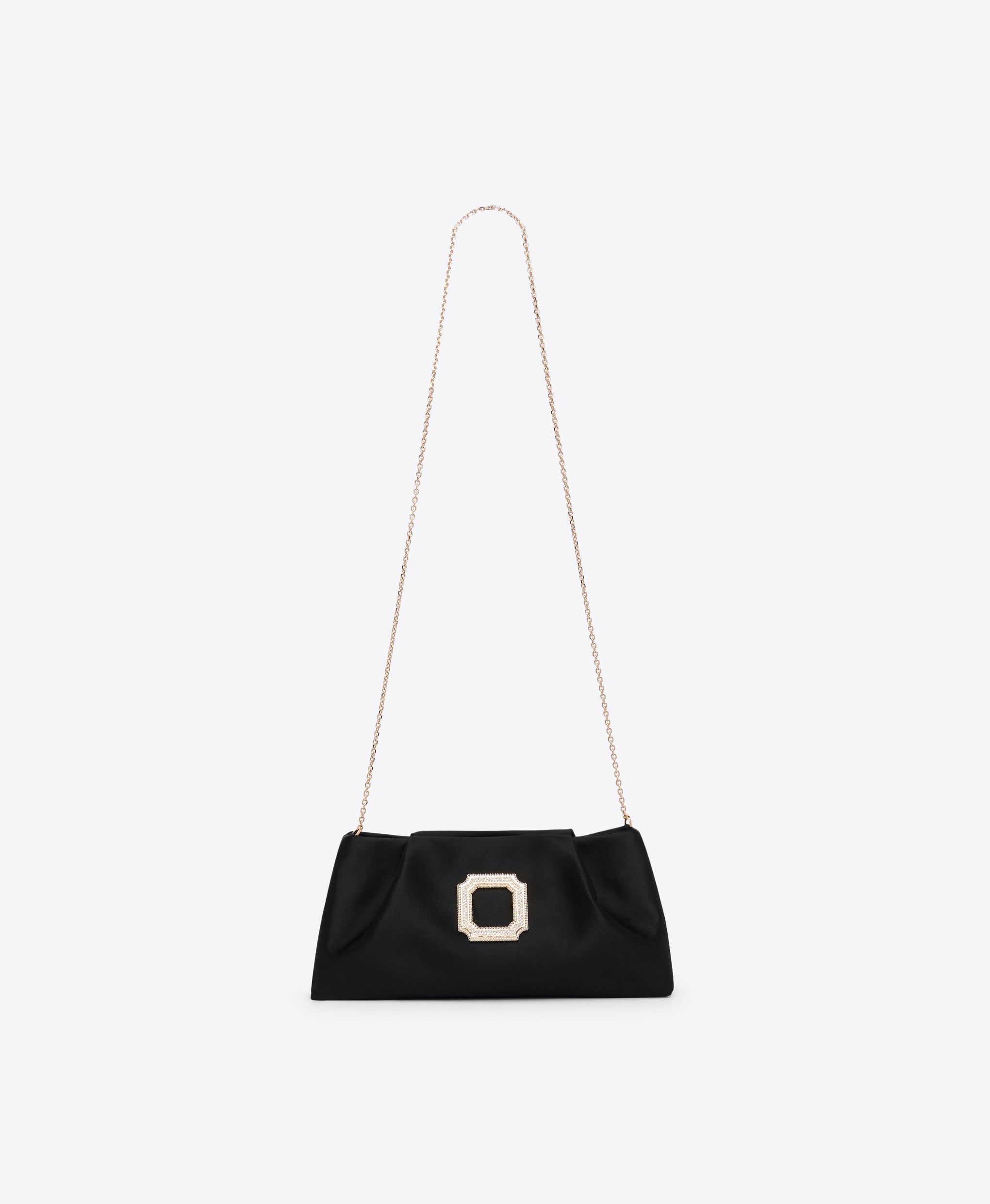  Vittoria Black Satin Clutch Bag Malone Souliers