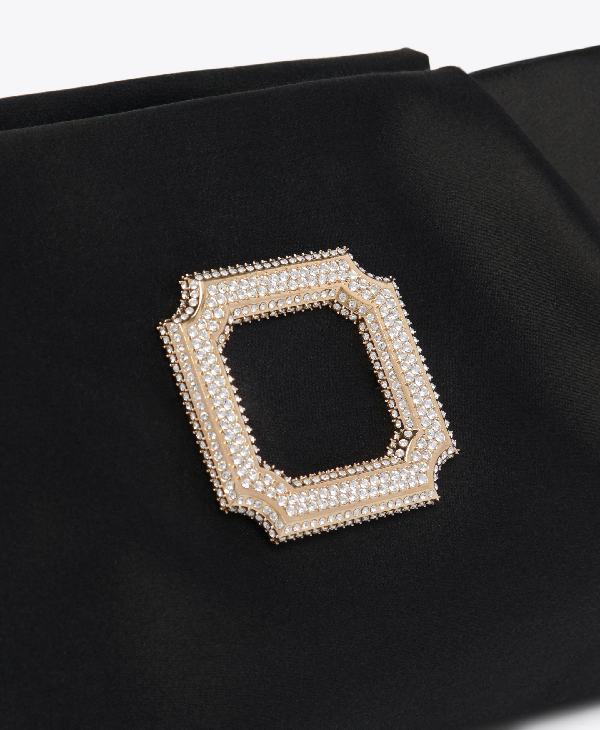  Vittoria Black Satin Clutch Bag Malone Souliers