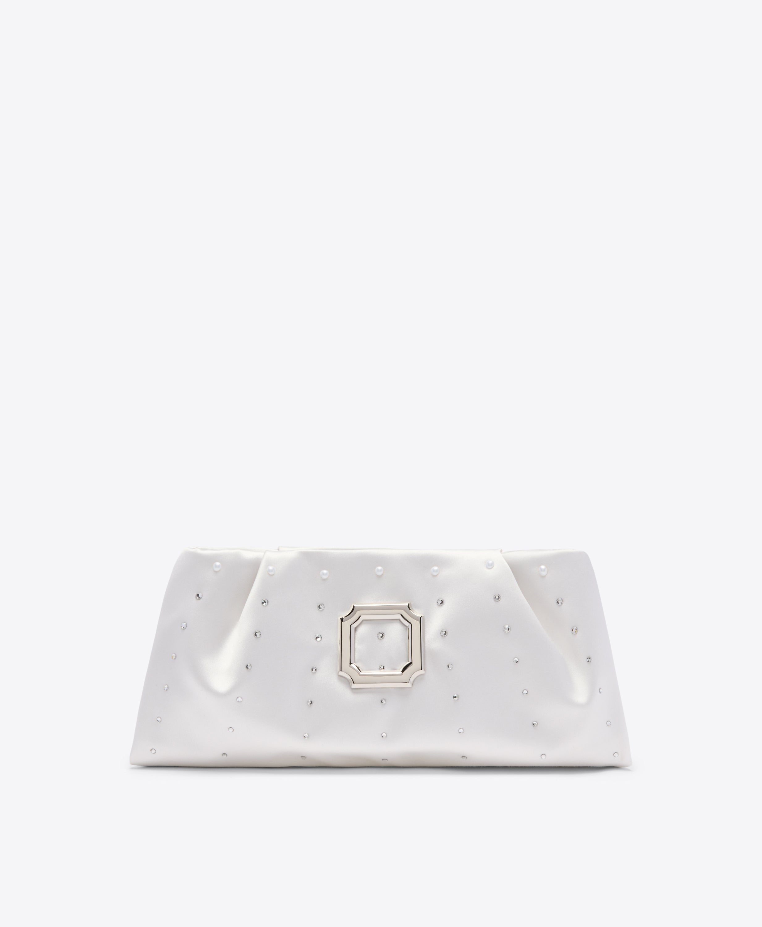 Vittoria White Satin Clutch Bag Malone Souliers