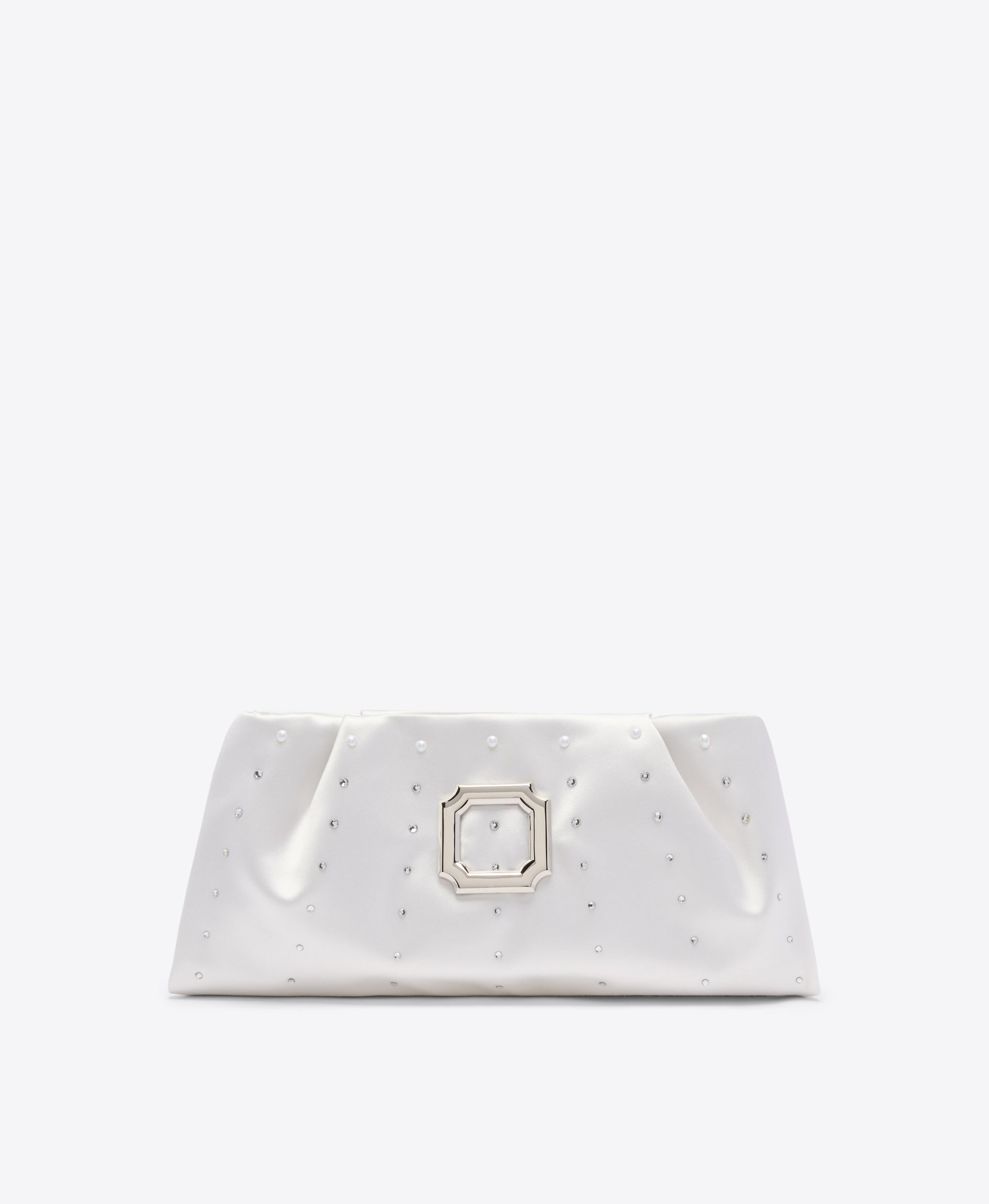 Vittoria White Satin Clutch Bag Malone Souliers