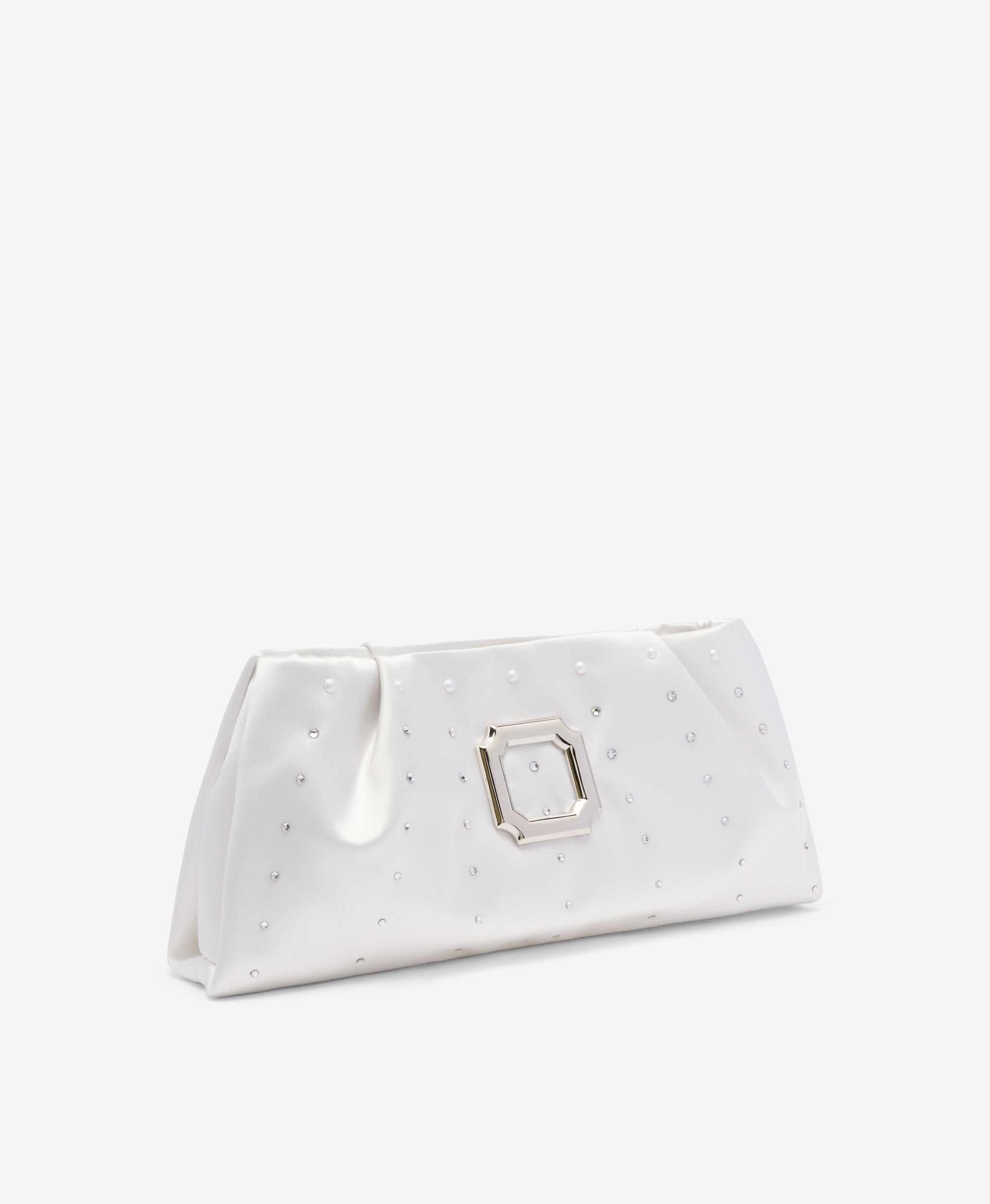 Vittoria White Satin Clutch Bag Malone Souliers