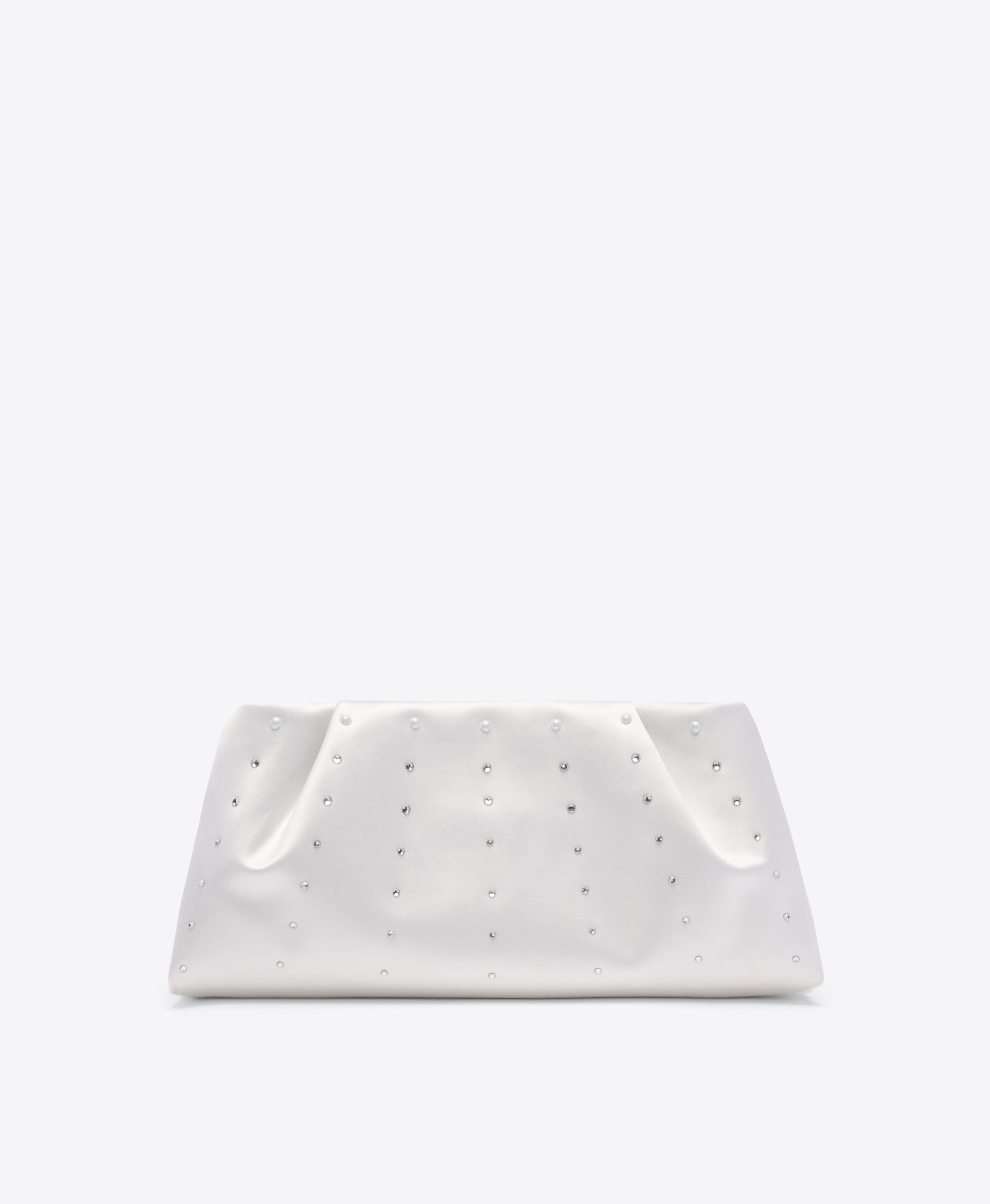 Vittoria White Satin Clutch Bag Malone Souliers