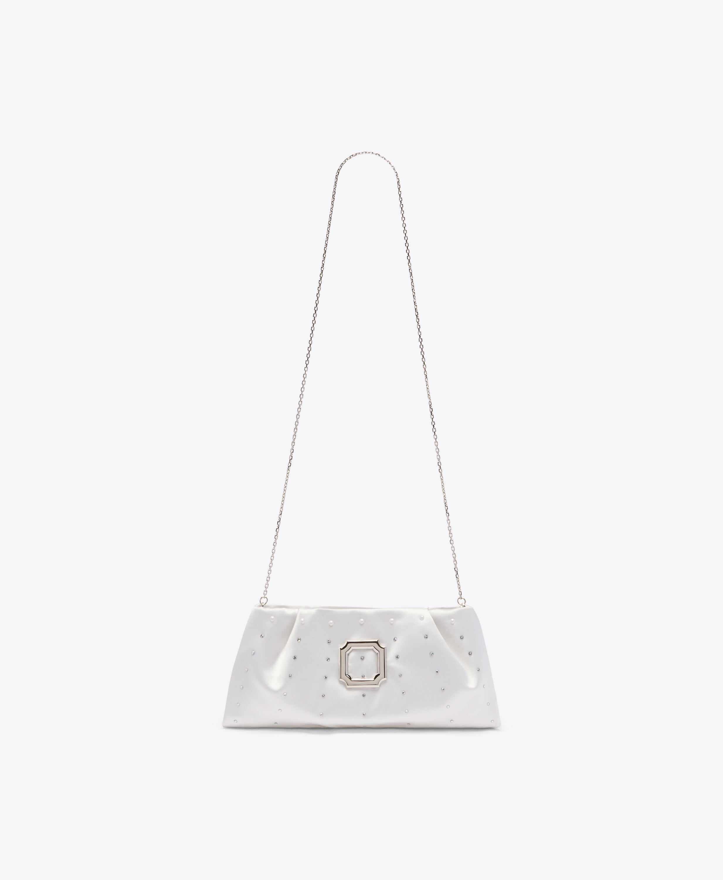Vittoria White Satin Clutch Bag | Malone Souliers