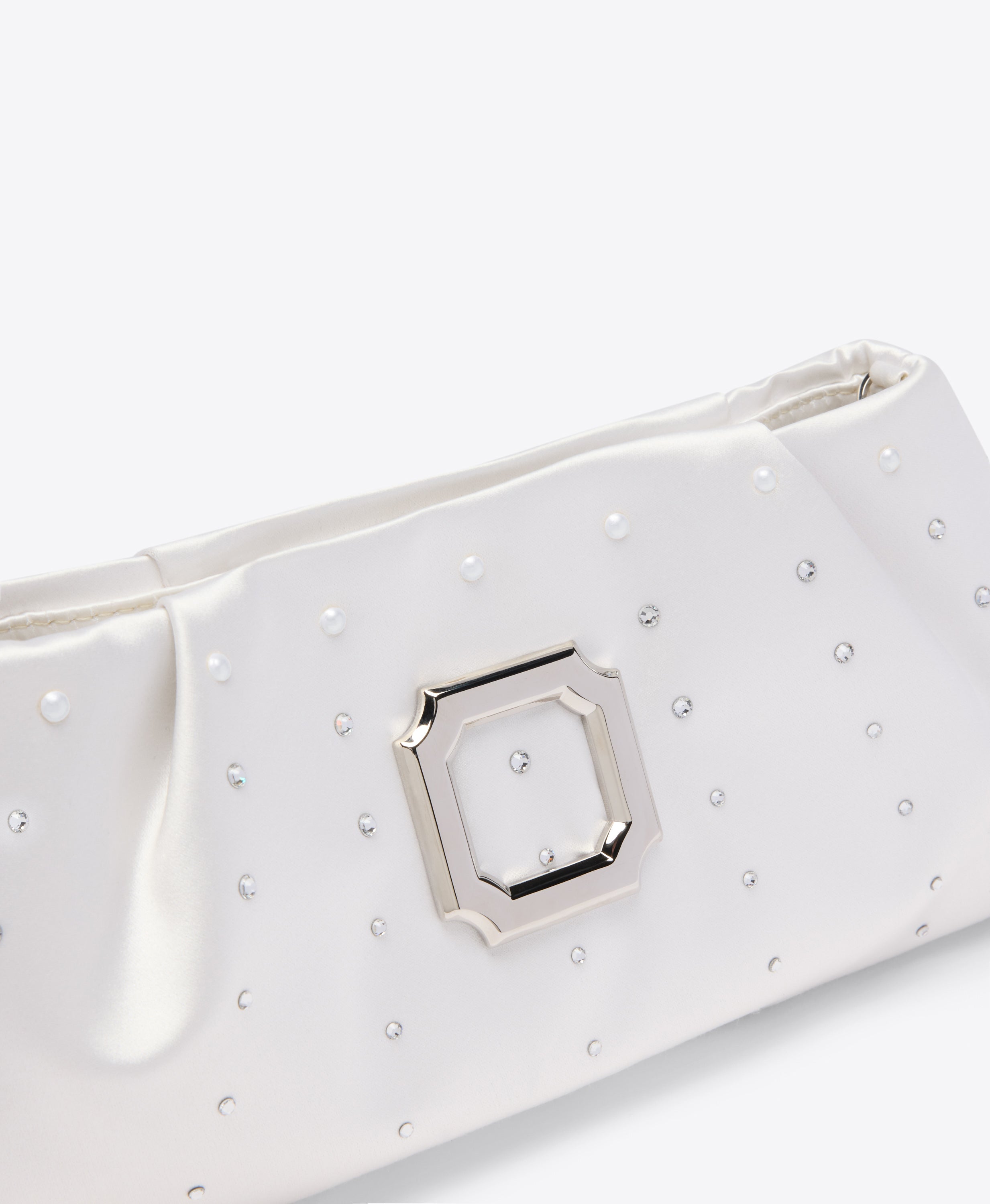 Vittoria White Satin Clutch Bag Malone Souliers - Main Image