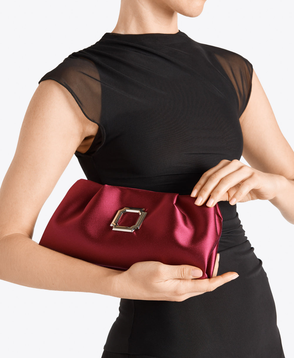 Vittoria Red Satin Clutch Bag Malone Souliers