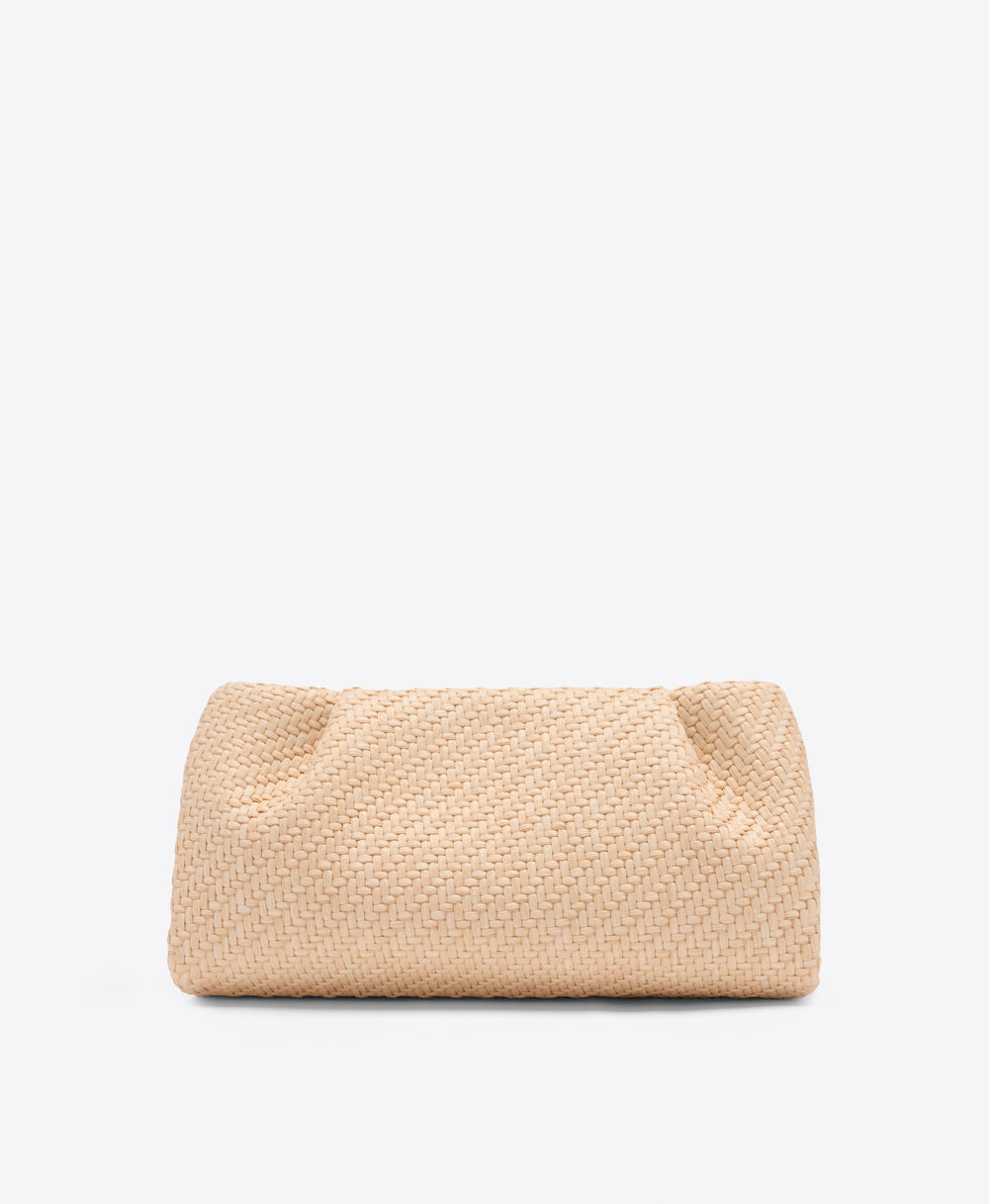 Vittoria Raffia Clutch Bag with Flower Ornament Malone Souliers