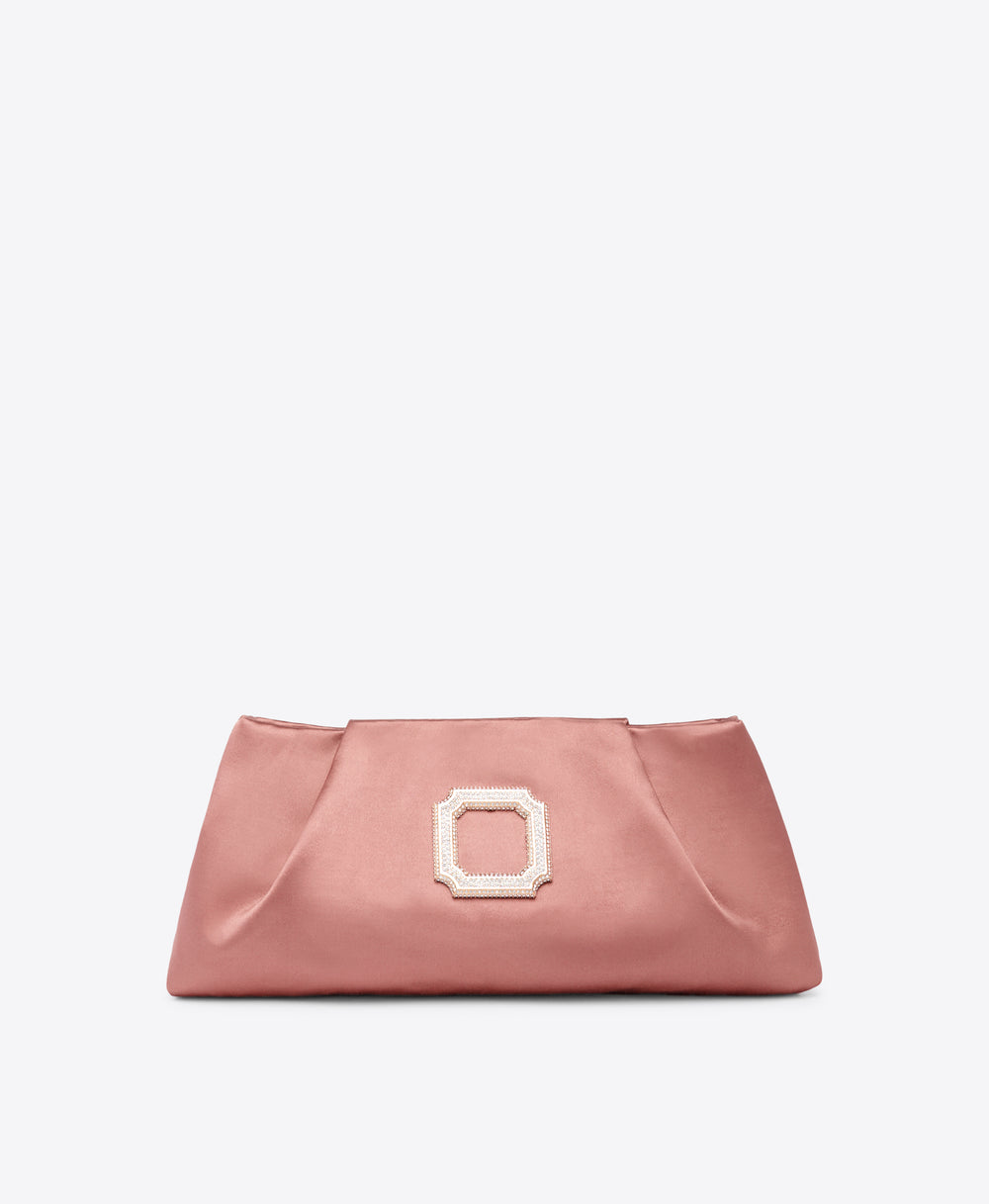 Vittoria Mauve Satin Clutch Bag Malone Souliers