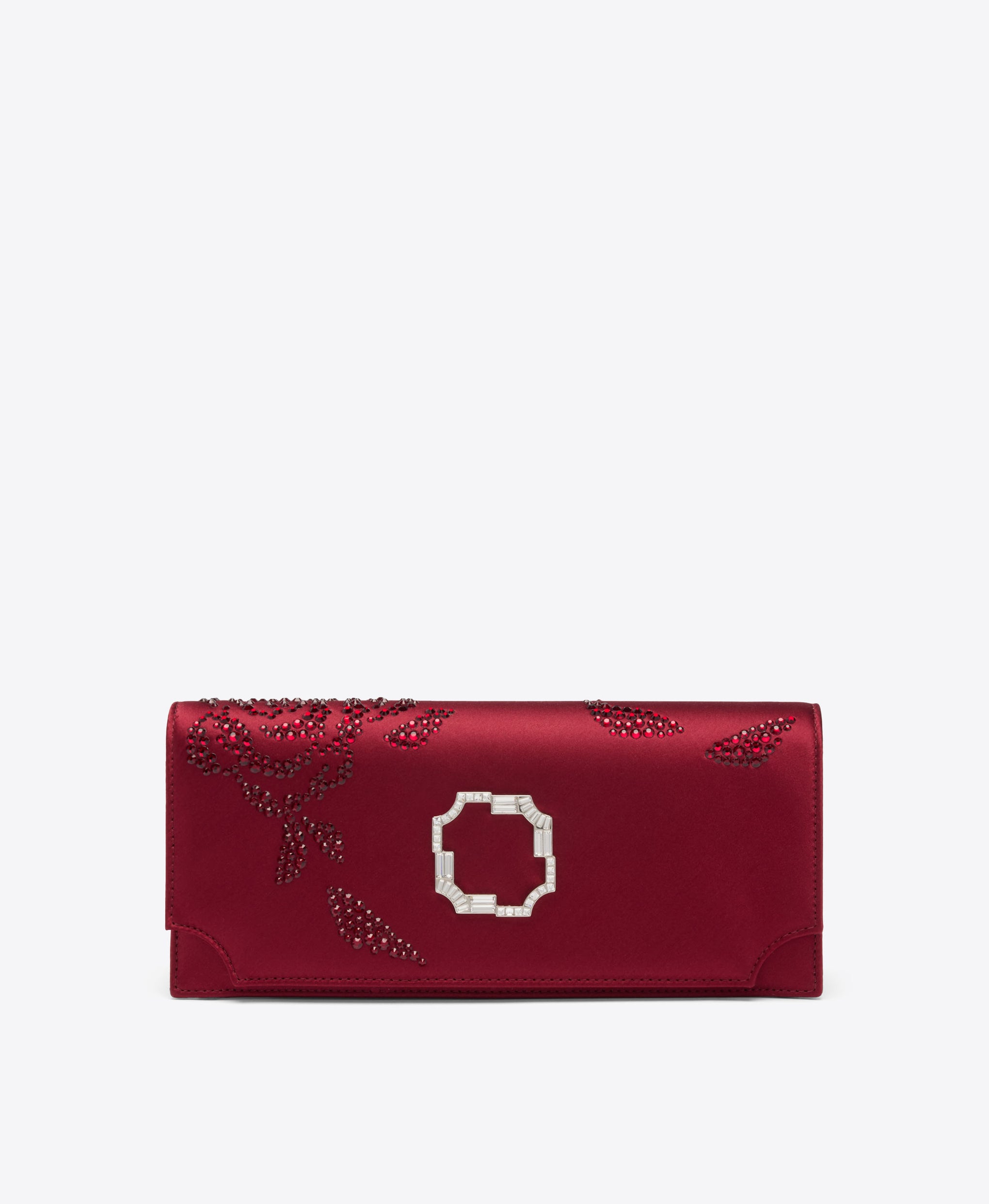 Vivien Red Satin Clutch Bag Malone Souliers