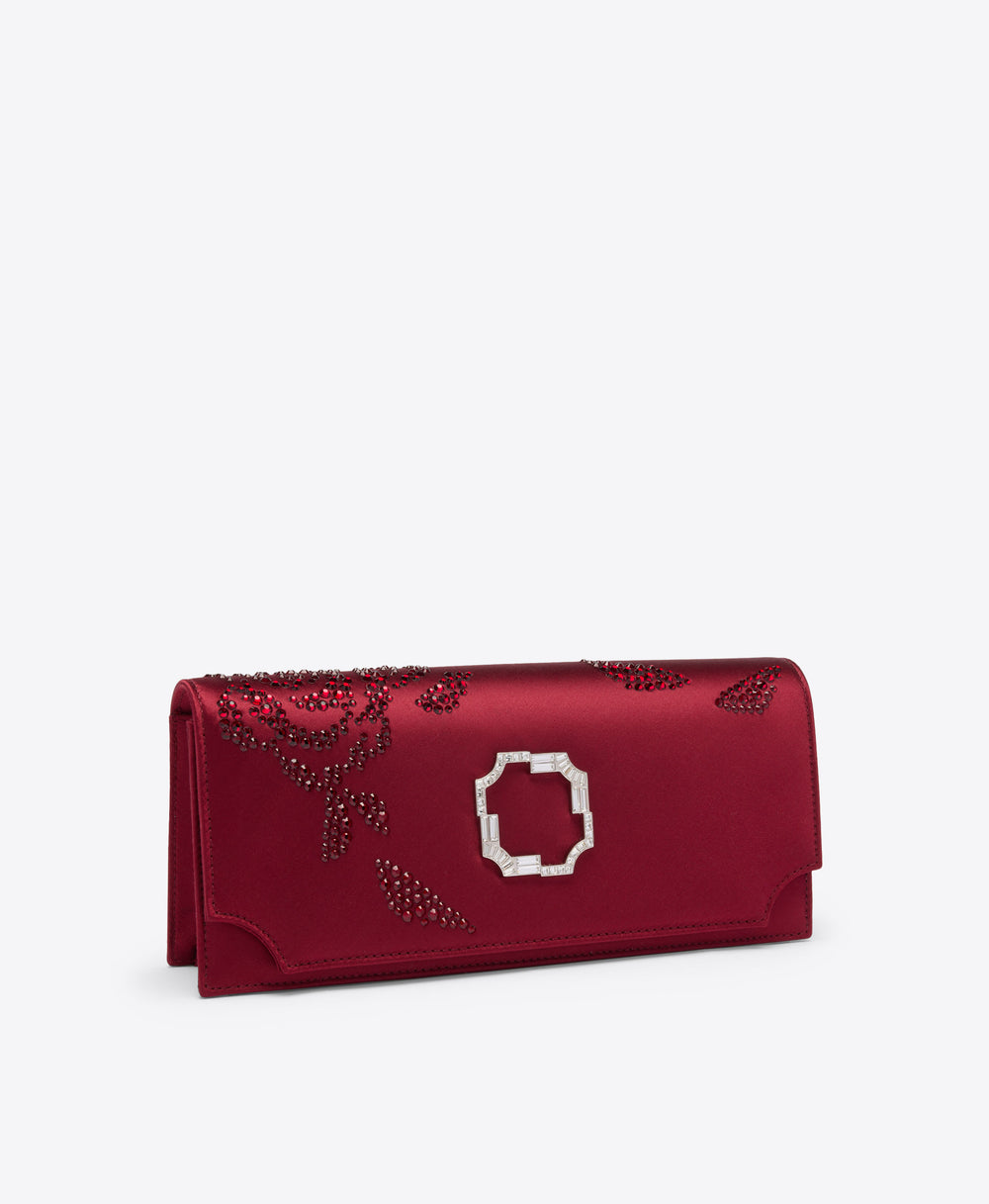 Vivien Red Satin Clutch Bag Malone Souliers