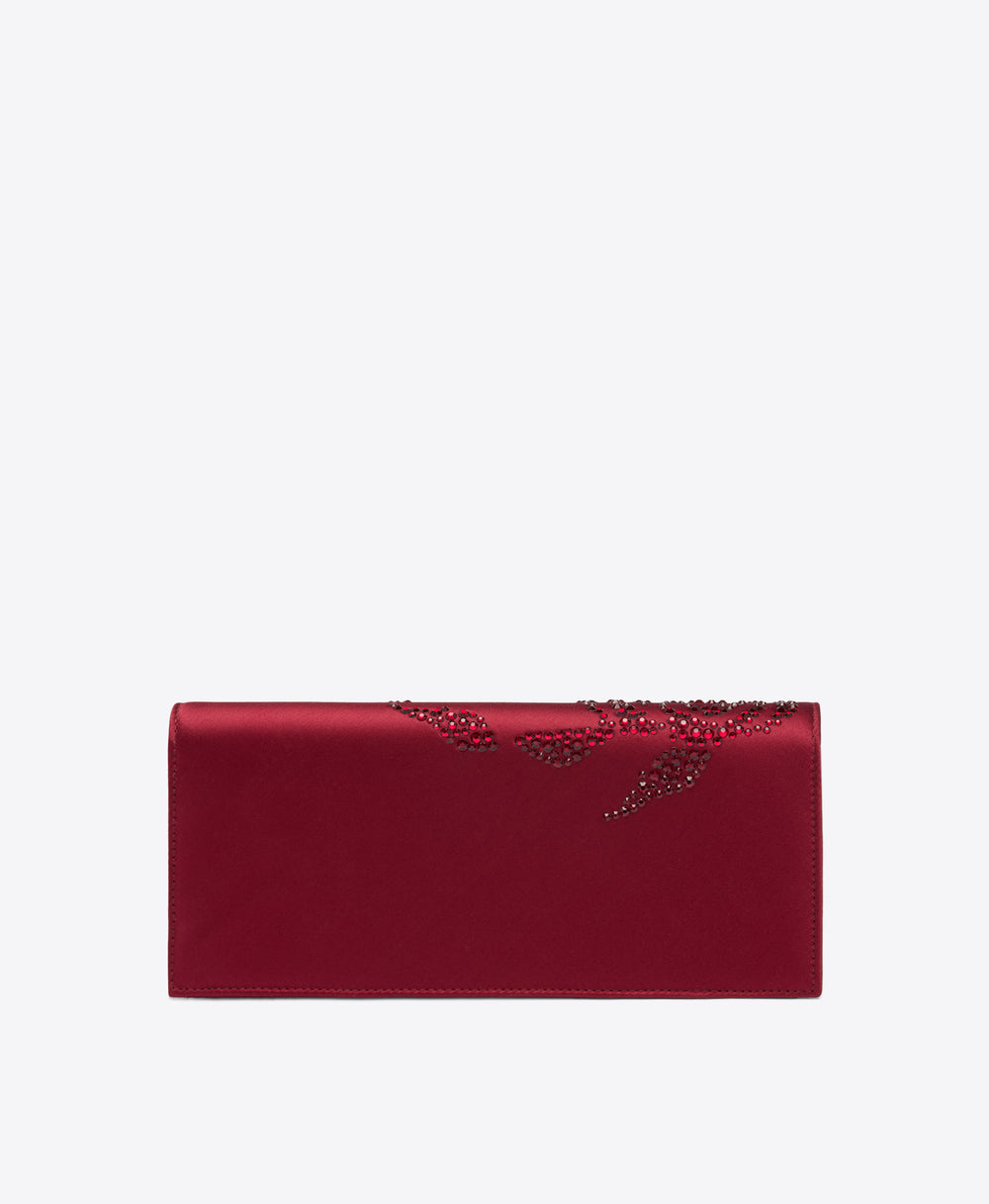 Vivien Red Satin Clutch Bag Malone Souliers