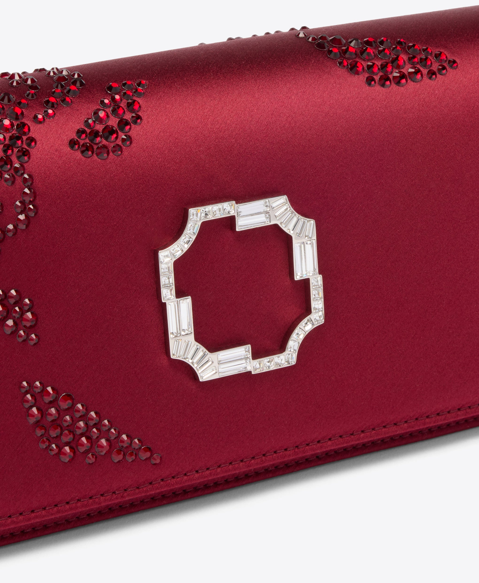 Vivien Red Satin Clutch Bag Malone Souliers