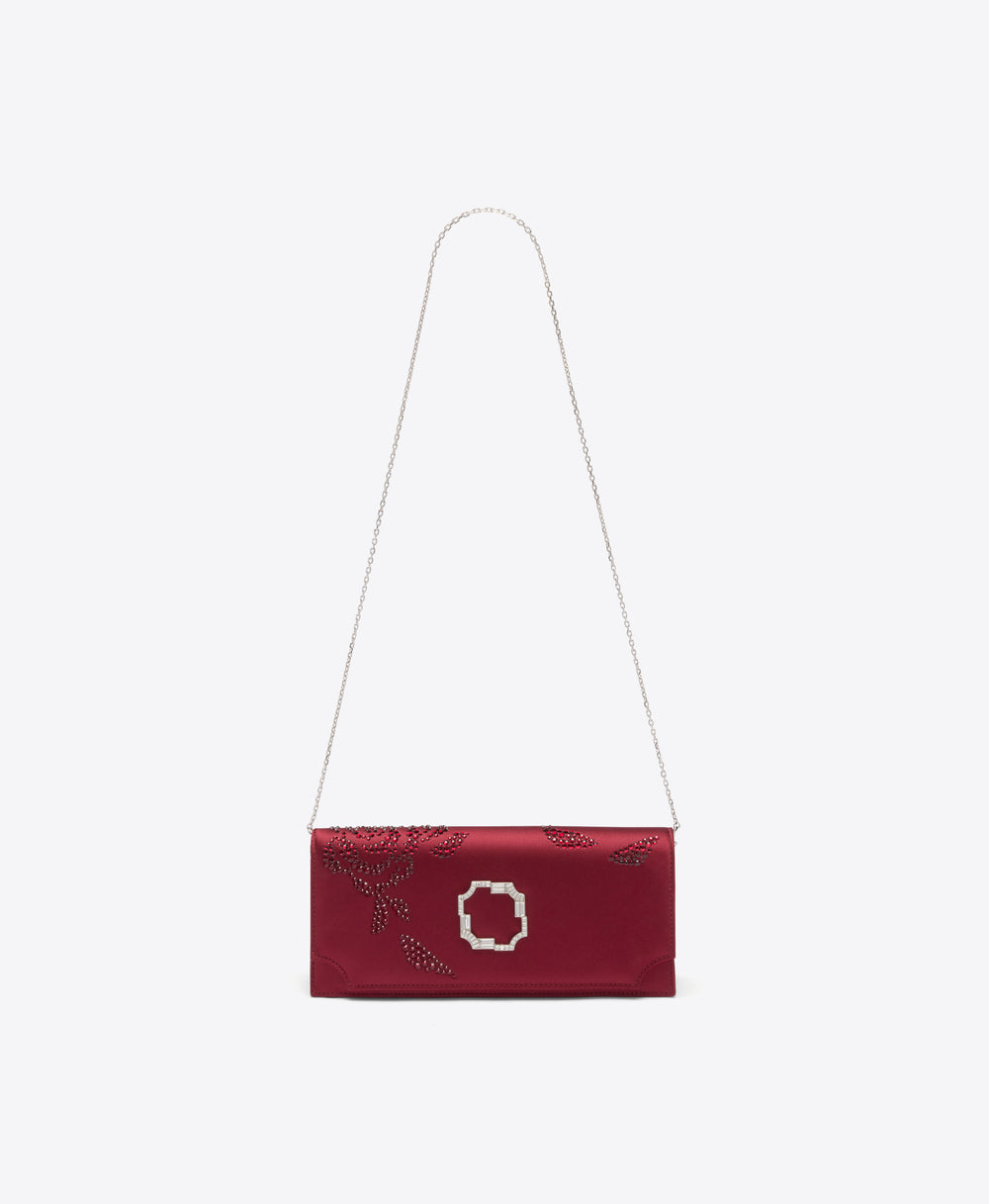 Vivien Red Satin Clutch Bag Malone Souliers