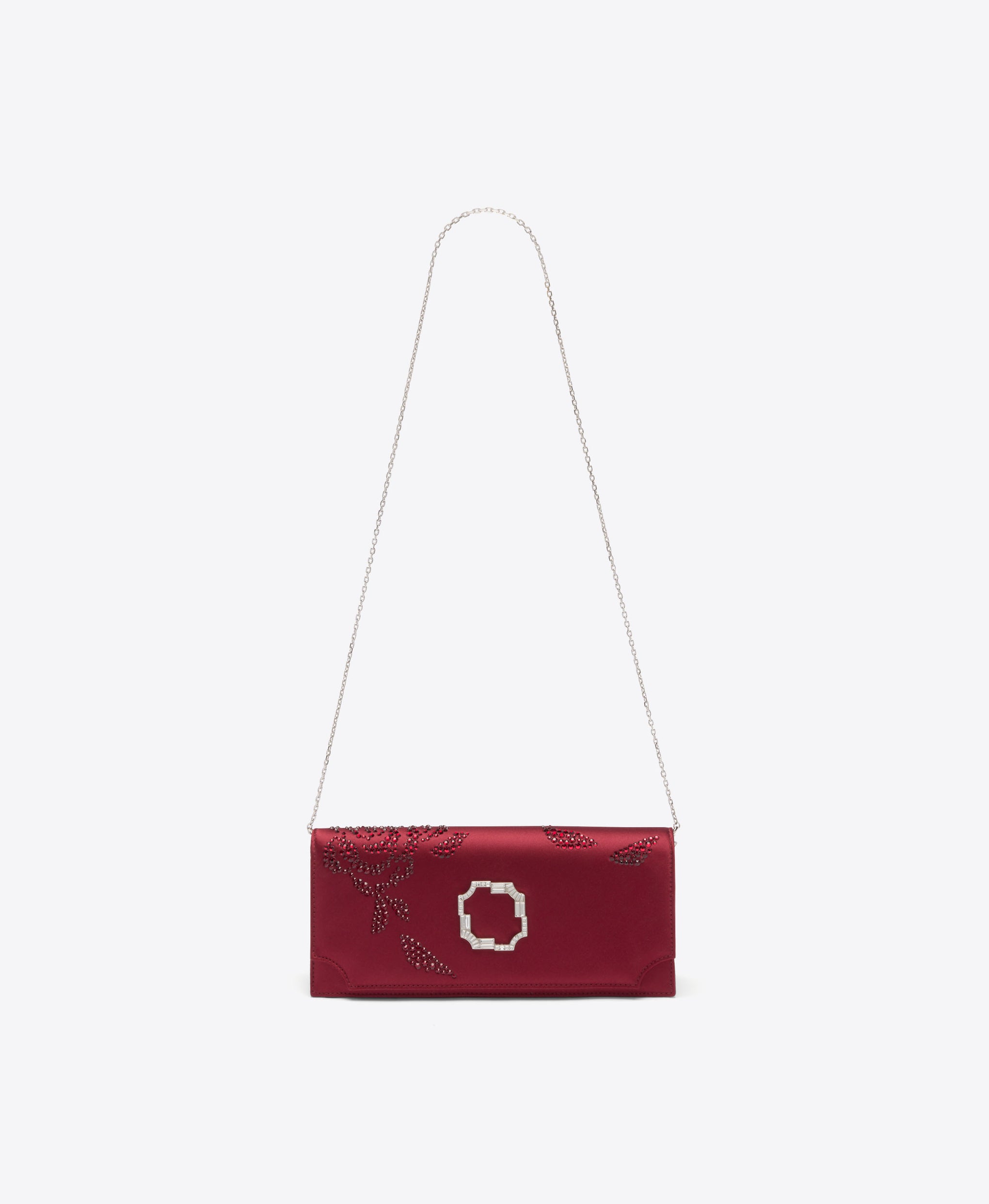 Vivien Red Satin Clutch Bag Malone Souliers