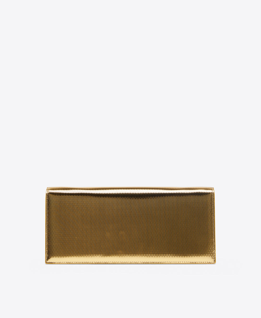 Women's Vivien Gold Embossed Leather Clutch Bag Malone Souliers