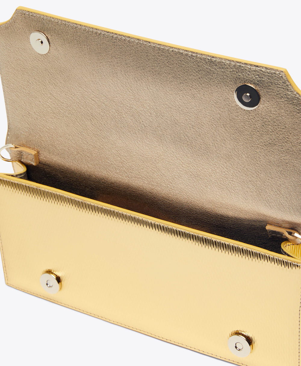 Women's Vivien Gold Embossed Leather Clutch Bag Malone Souliers
